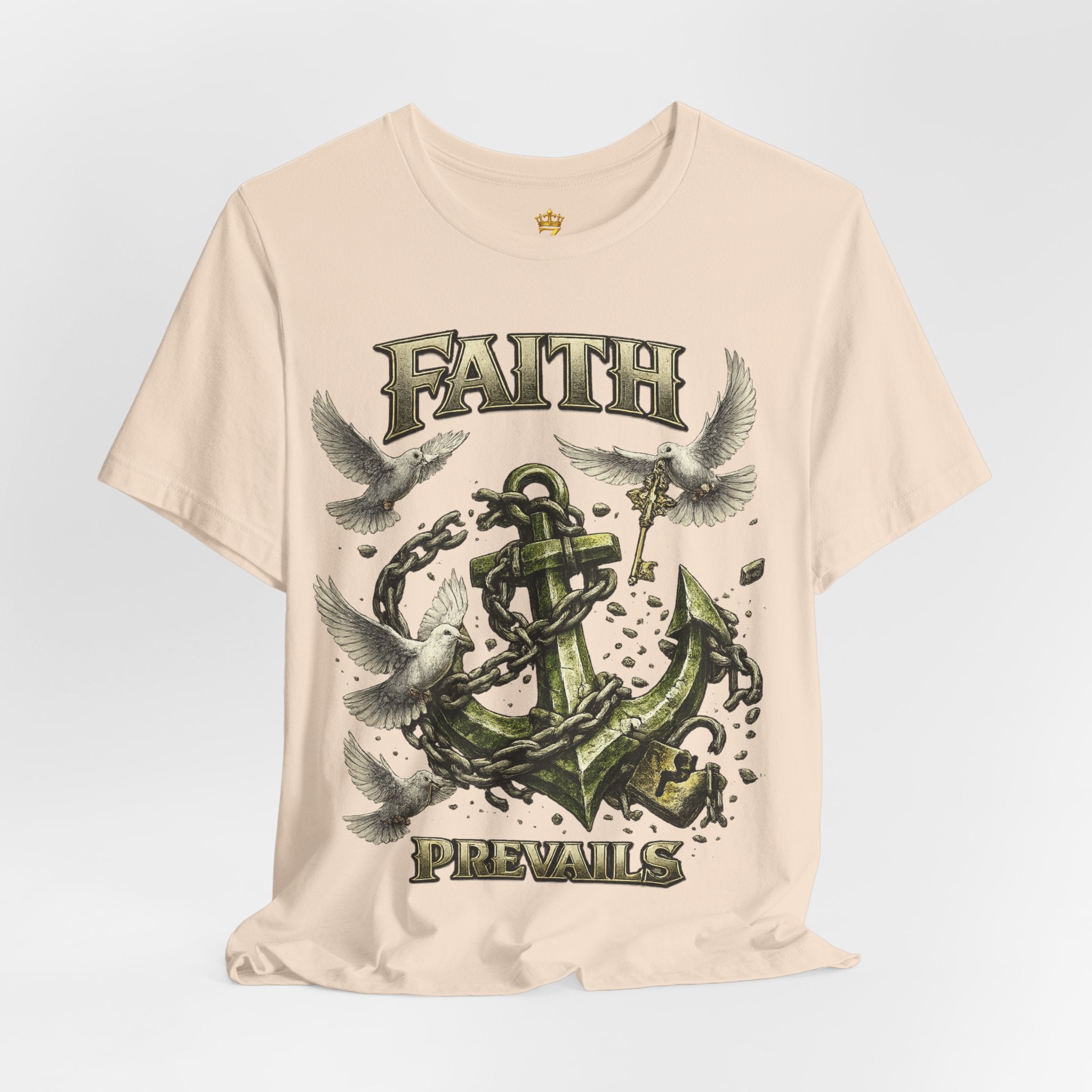 Faith Prevails T‑Shirt (Green Anchor) Printify