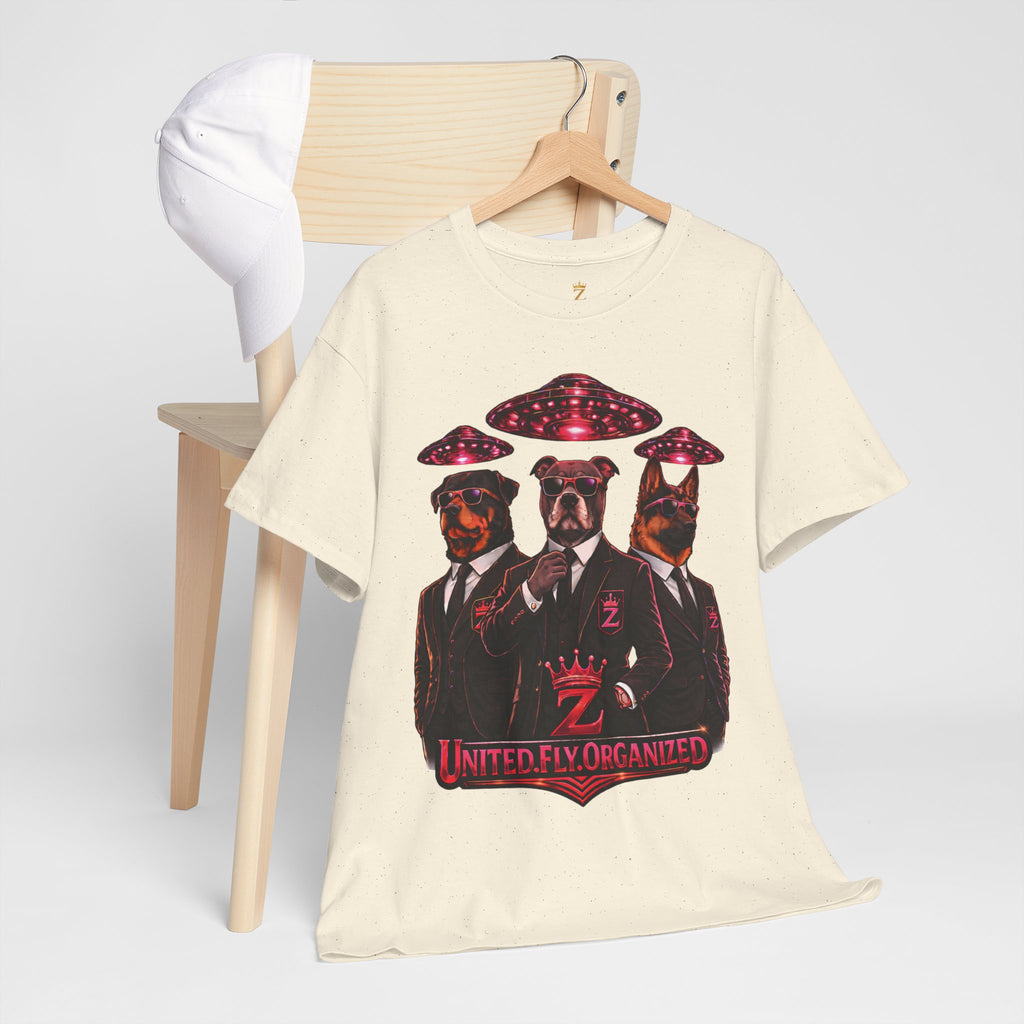 Adult "United. Fly. Organized." Graphic Tee (Hot Pink) Printify