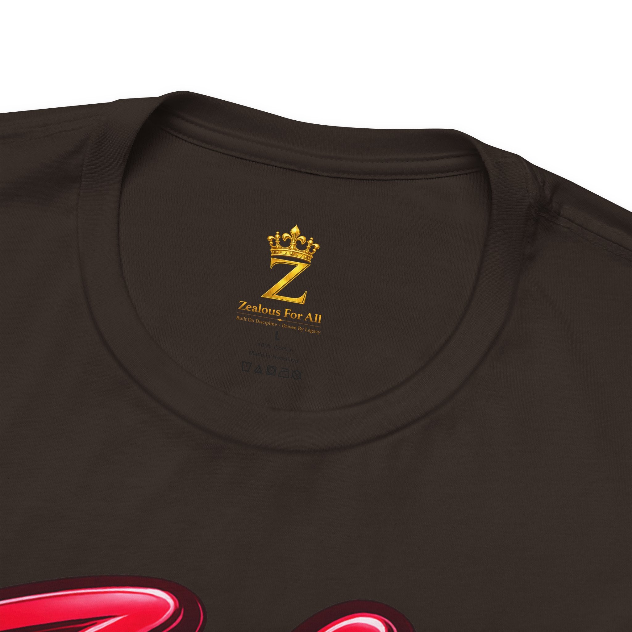 Zealous For All Graphic T-Shirt (Red Logo) Printify
