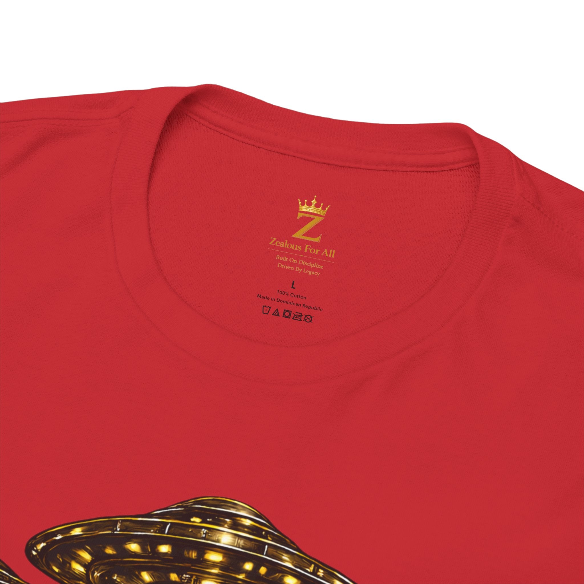 Adult "United. Fly. Organized." Graphic Tee (Gold) Printify