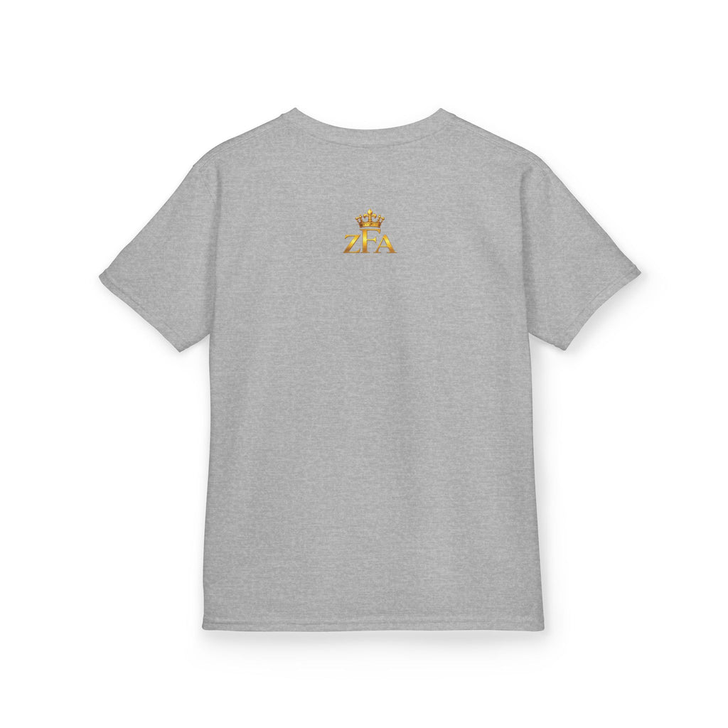 First Kids Zealous For All T-Shirt Drop 01 — Gold Logo Kids Tee Printify