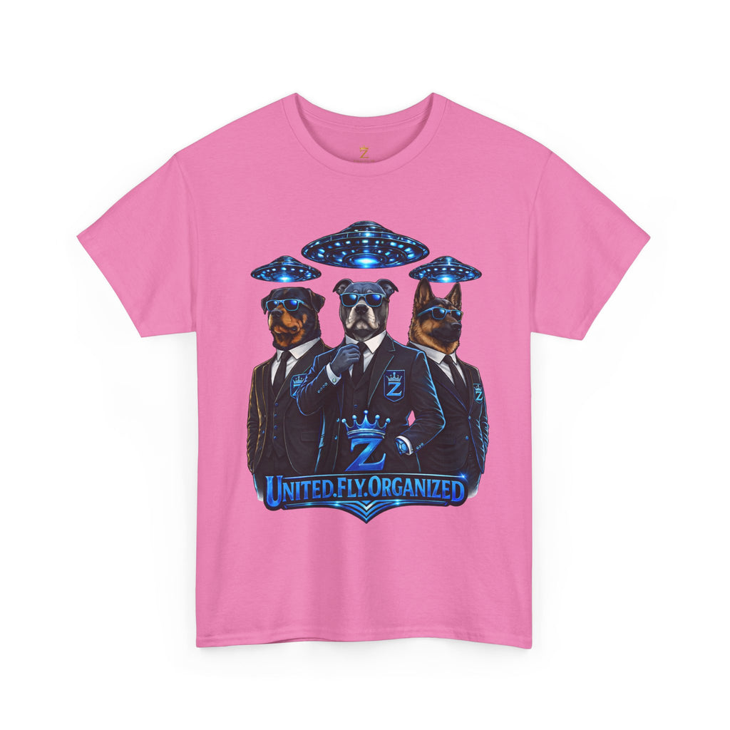 Adult "United. Fly. Organized." Graphic Tee (Blue) Printify