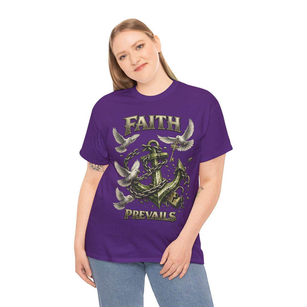 Adult Faith Prevails Anchor T-Shirt (Green Anchor) Printify