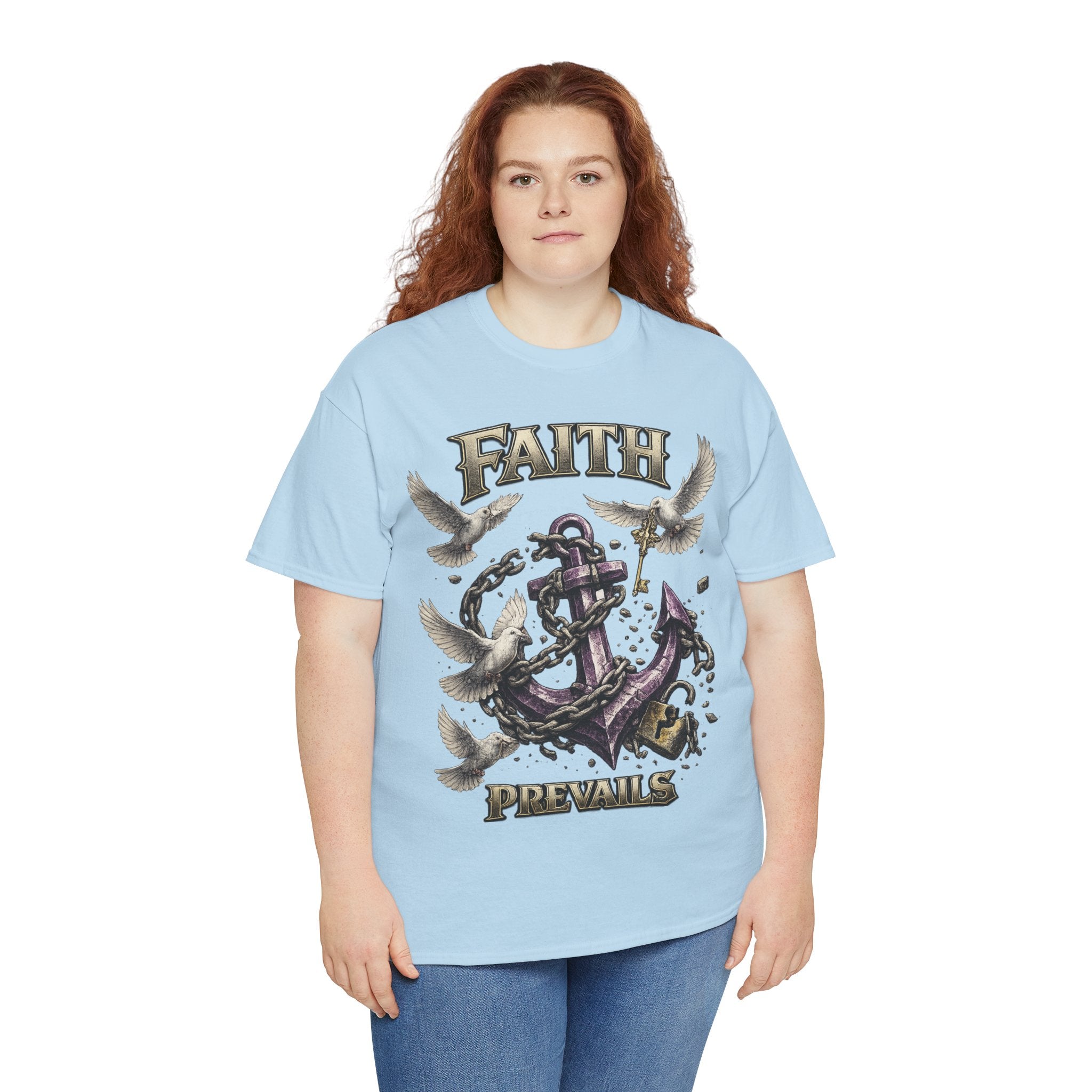 Adult Faith Prevails T‑Shirt (Purple Anchor) Printify