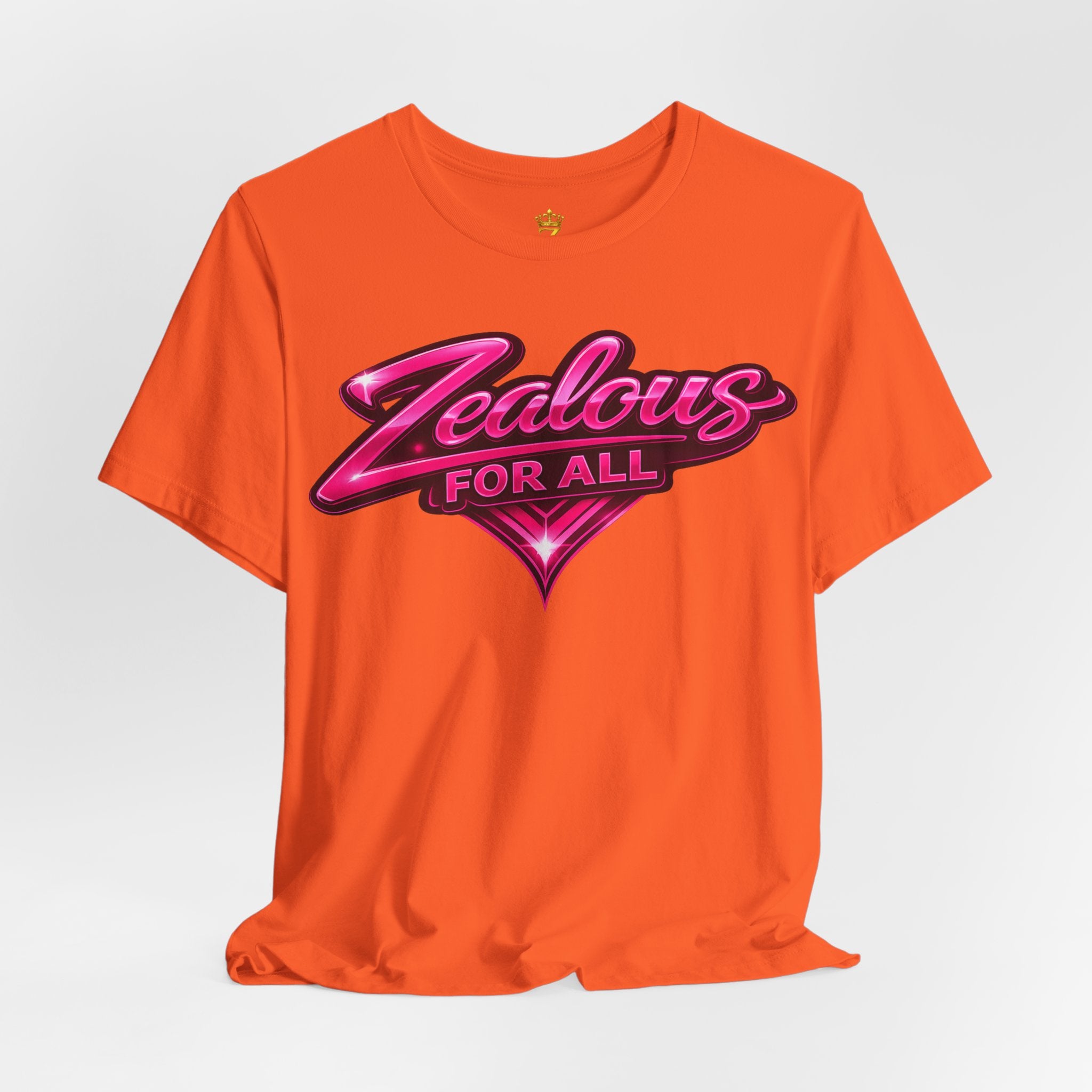 Zealous For All Graphic T-Shirt (Hot Pink Logo) Printify