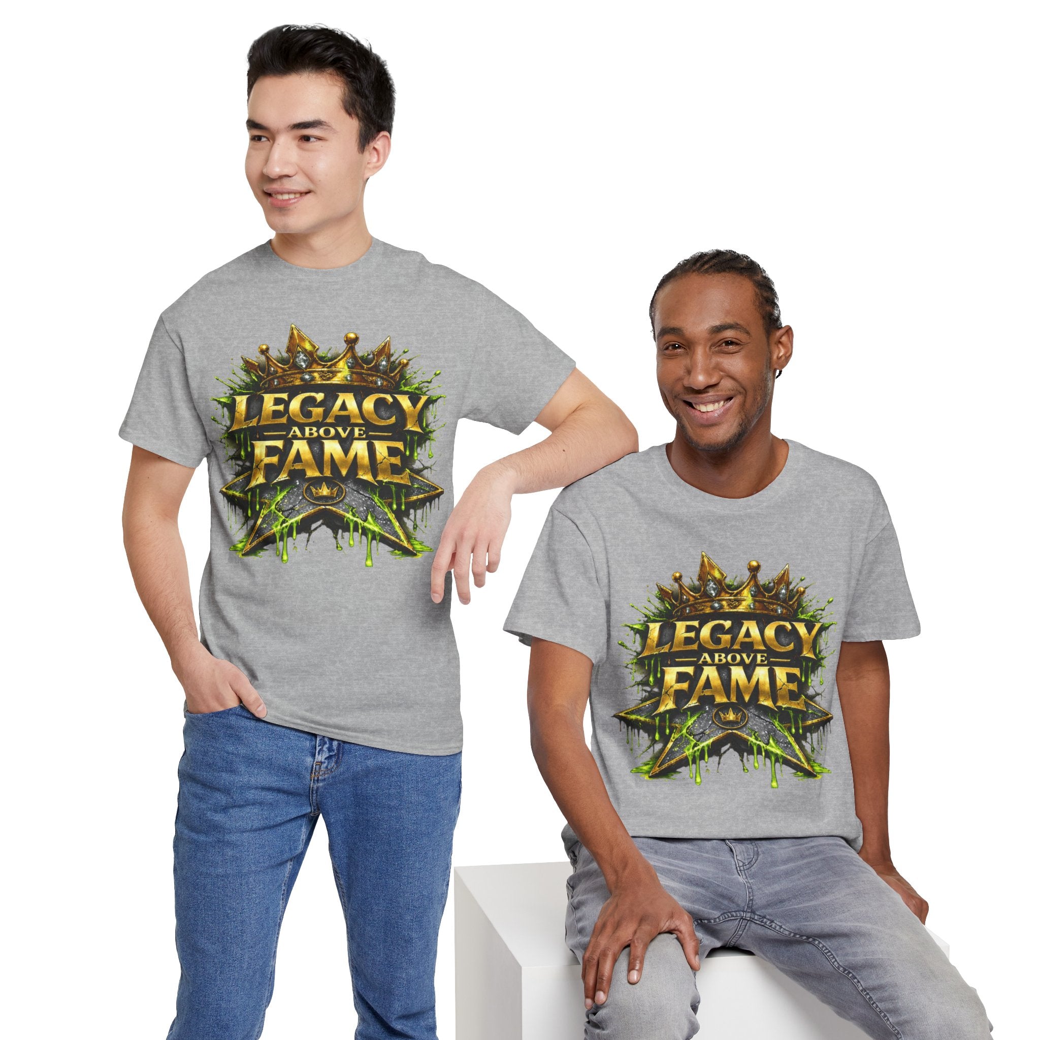 Adult Legacy Above Fame Graphic T-Shirt (Lime Green Drip) - Zealous For All