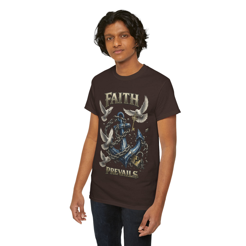 Adult Faith Prevails T‑Shirt (Blue Anchor) Printify