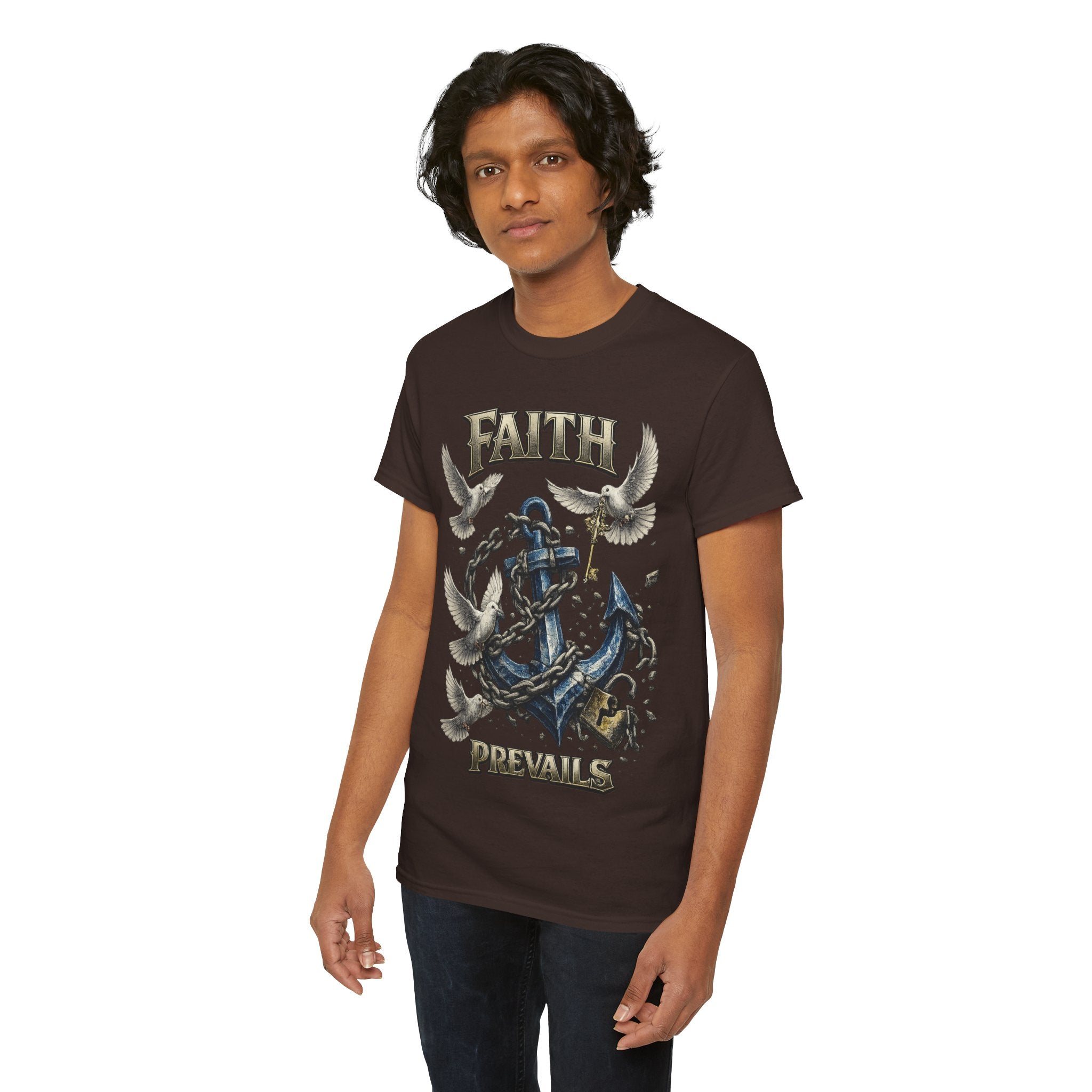 Adult Faith Prevails T‑Shirt (Blue Anchor) Printify