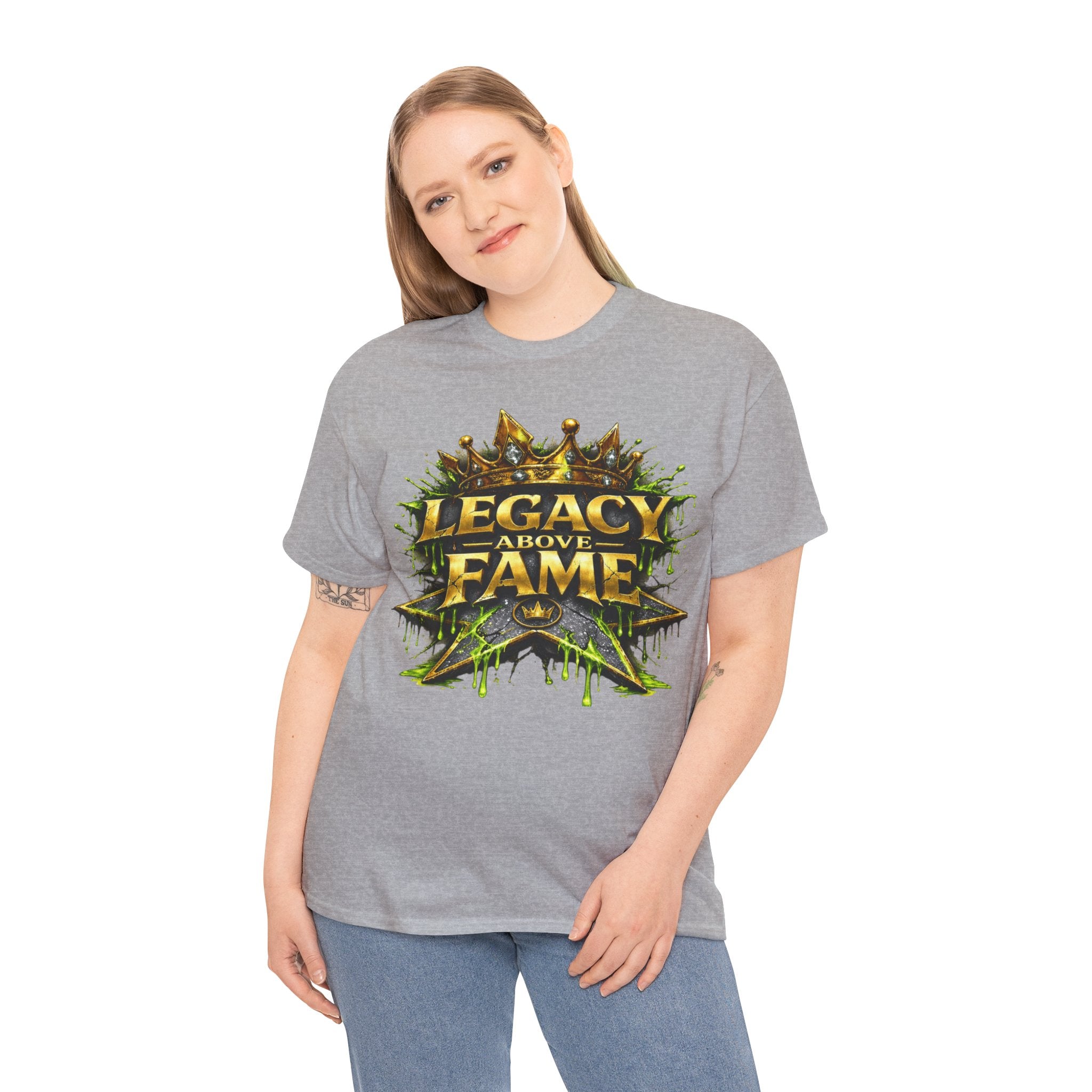 Adult Legacy Above Fame Graphic T-Shirt (Lime Green Drip) - Zealous For All