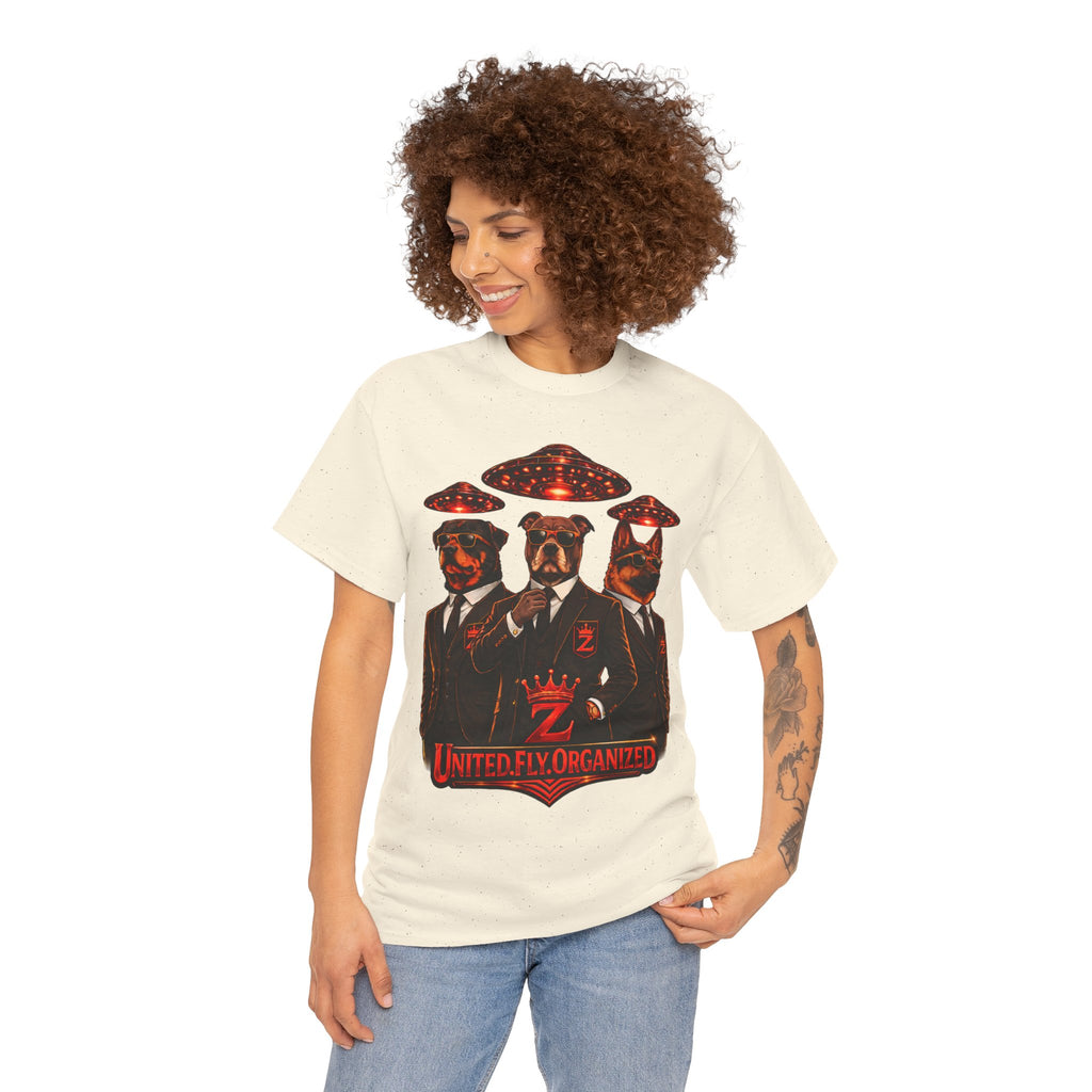 Adult "United. Fly. Organized." Graphic Tee (Red) Printify