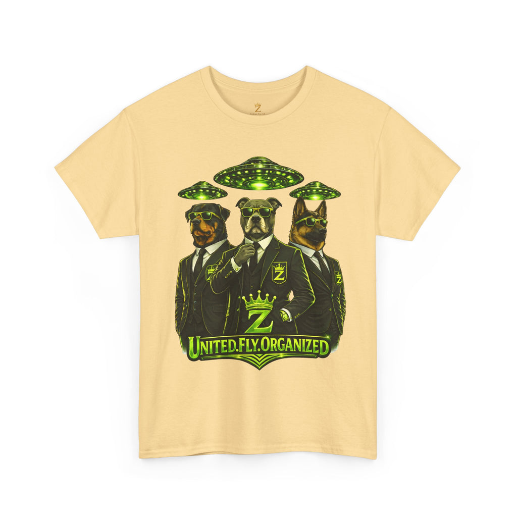 Adult "United. Fly. Organized." Graphic Tee (Lime Green) Printify