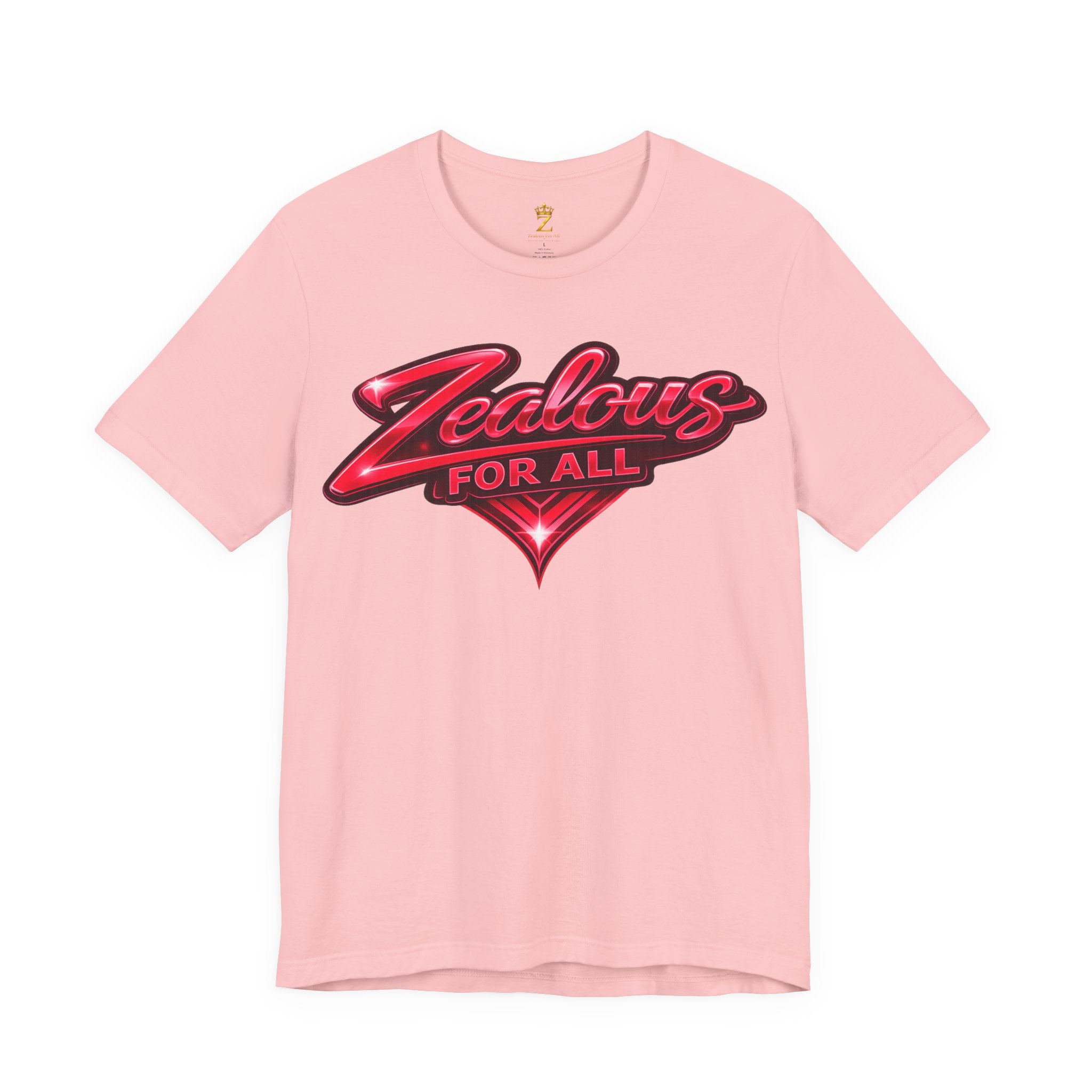 Zealous For All Graphic T-Shirt (Red Logo) Printify