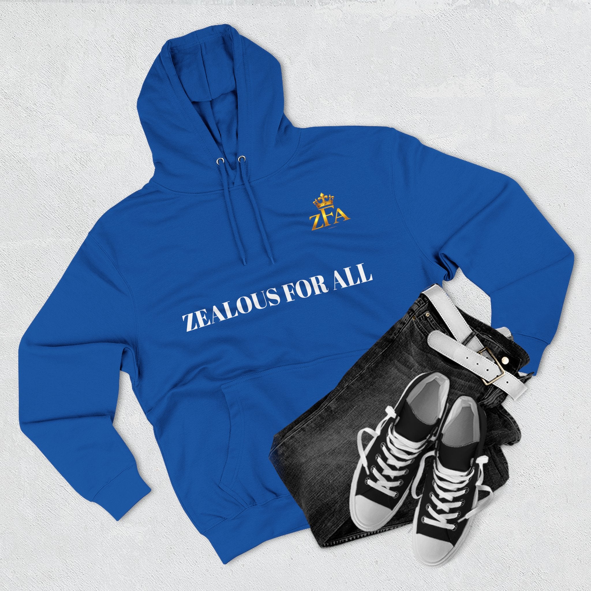 ZFA Premium Hoodie (White Words) Printify