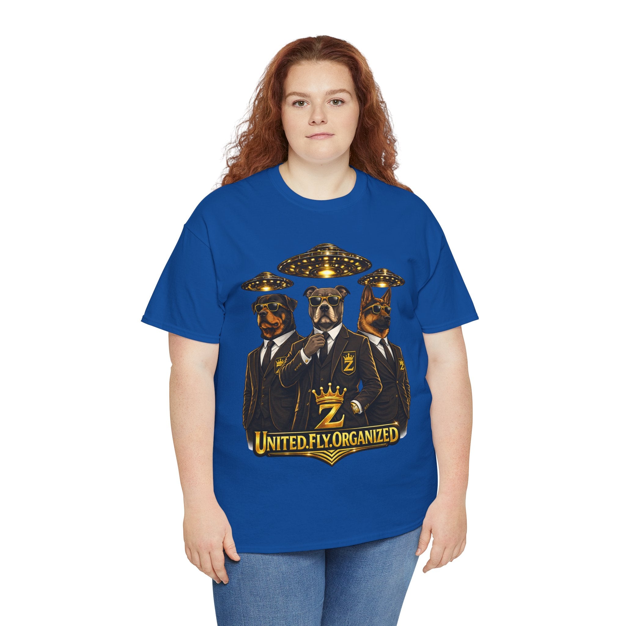 Adult "United. Fly. Organized." Graphic Tee (Gold) Printify
