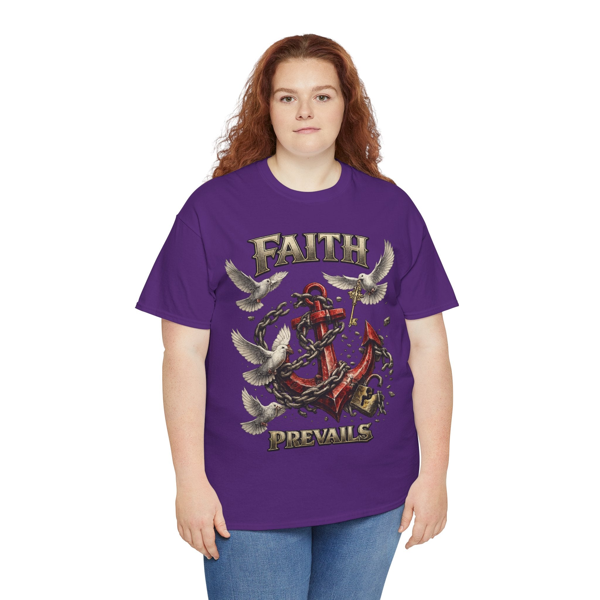 Adult Faith Prevails T‑Shirt (Red Anchor) Printify