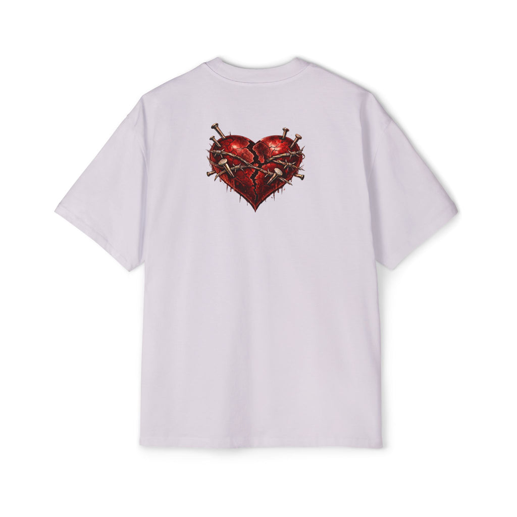 Oversized Discipline Over Emotions Graphic Tee (Front Red Heart) Printify