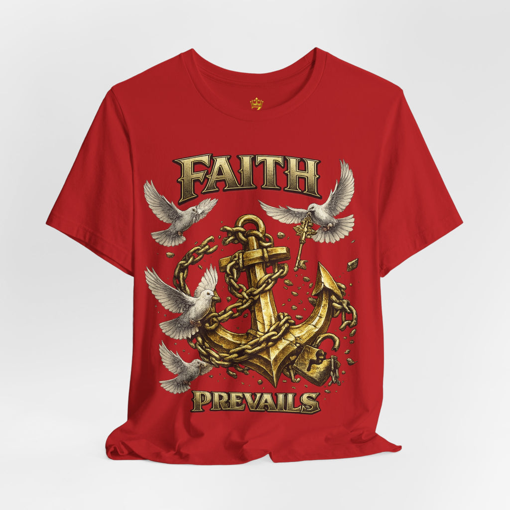 Faith Prevails T‑Shirt (Gold Anchor) Printify