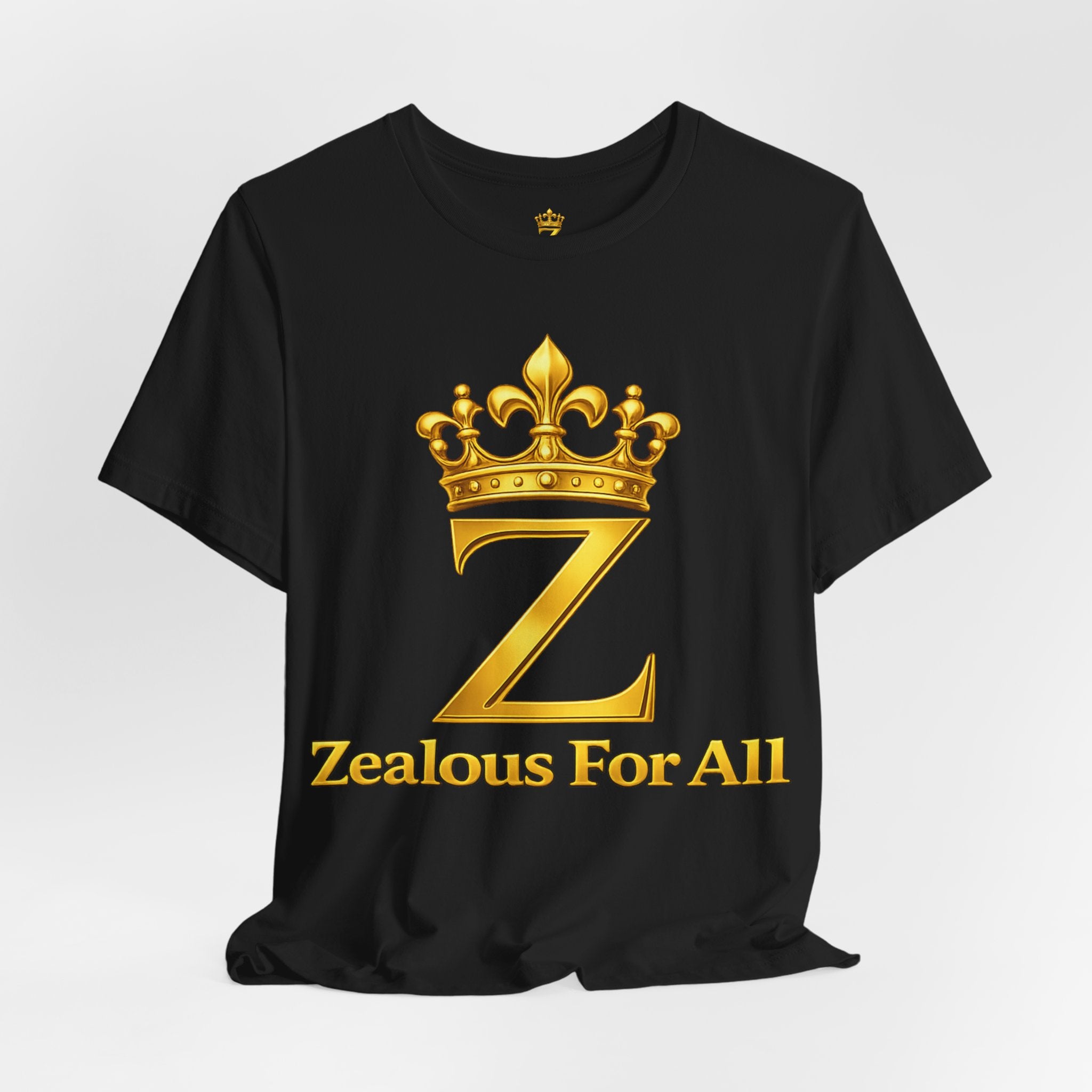 Unisex Zealous For All T-Shirt (Gold Logo) Printify