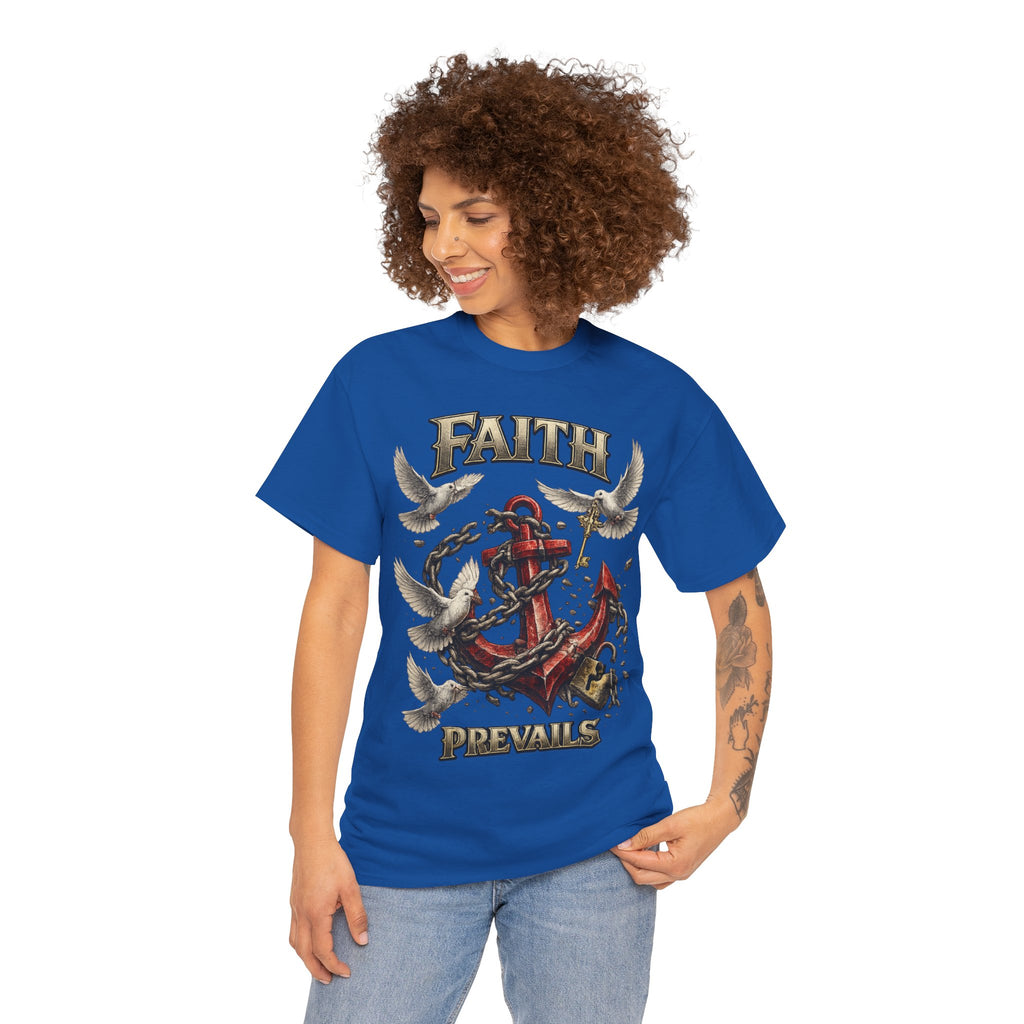 Adult Faith Prevails T‑Shirt (Red Anchor) Printify