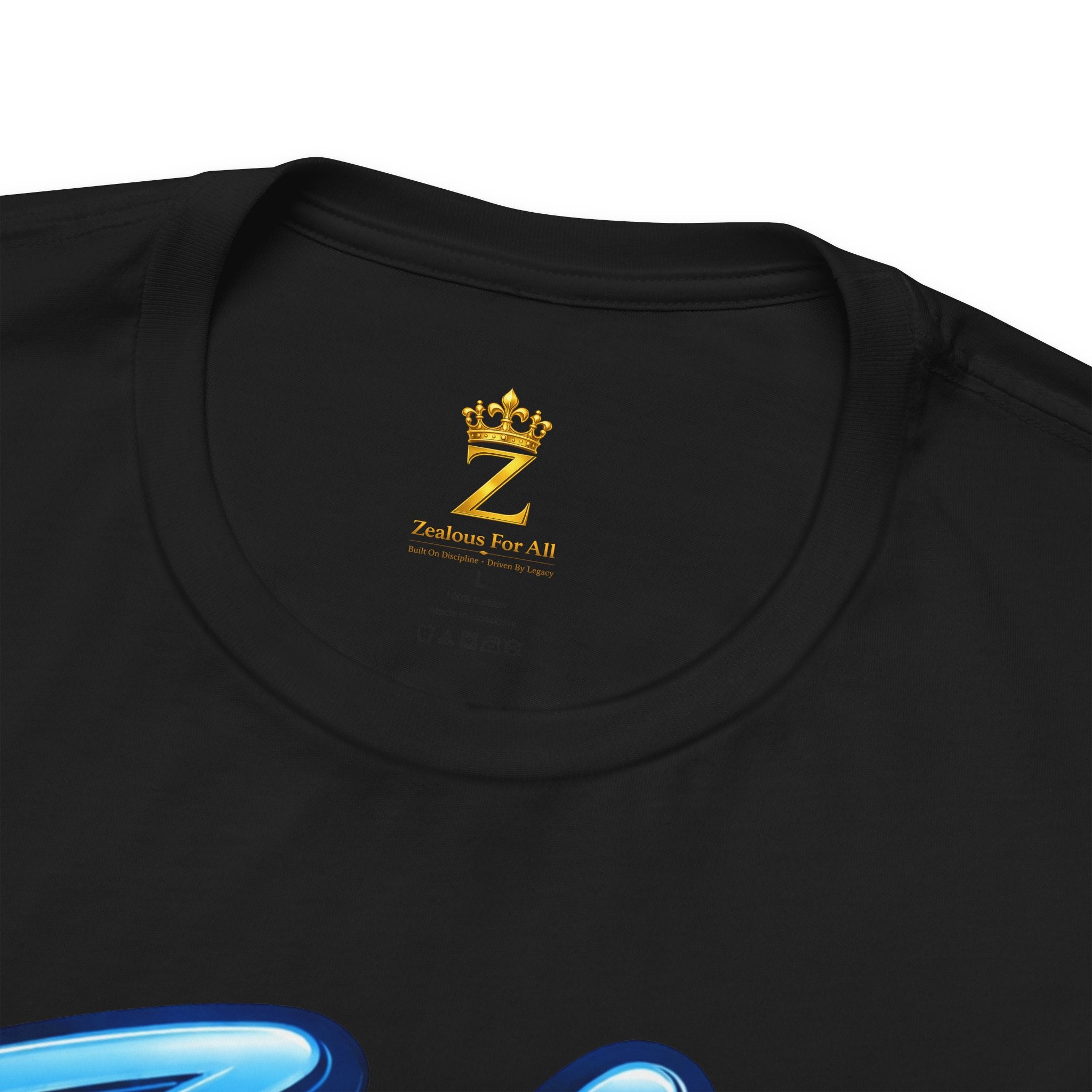 Zealous For All Graphic T-Shirt (Blue Logo) Printify