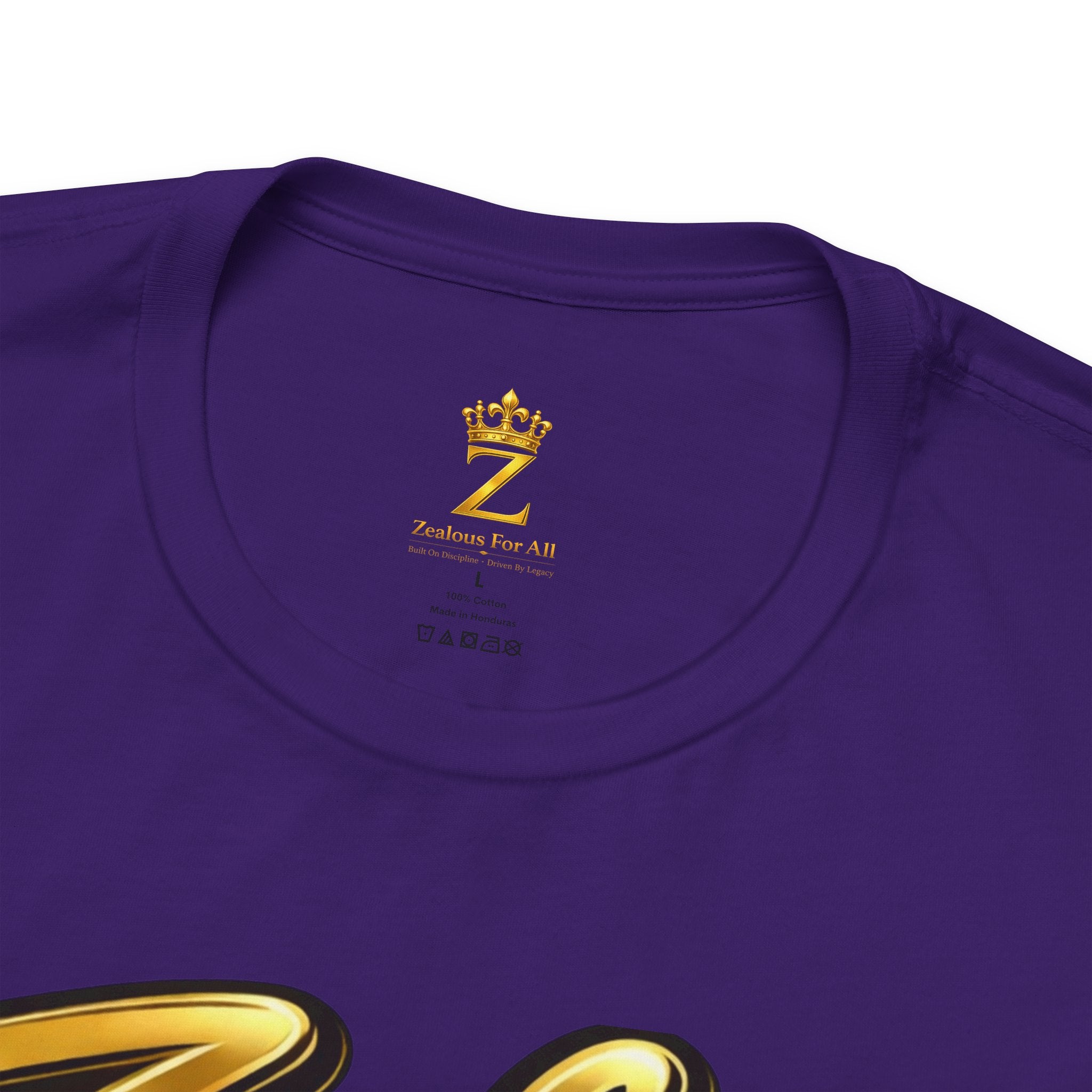 Zealous For All Graphic T-Shirt (Gold Logo) Printify