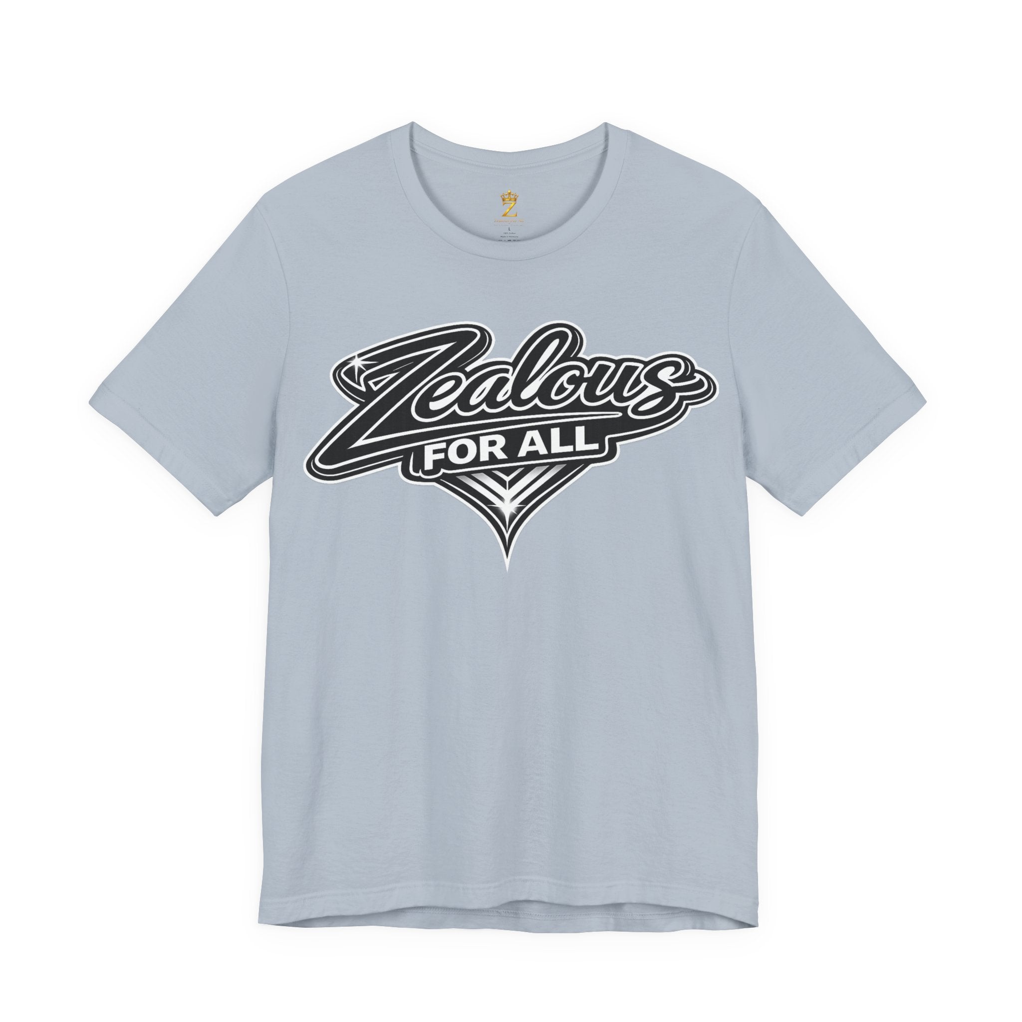 Zealous For All Graphic T-Shirt (Black Logo) Printify