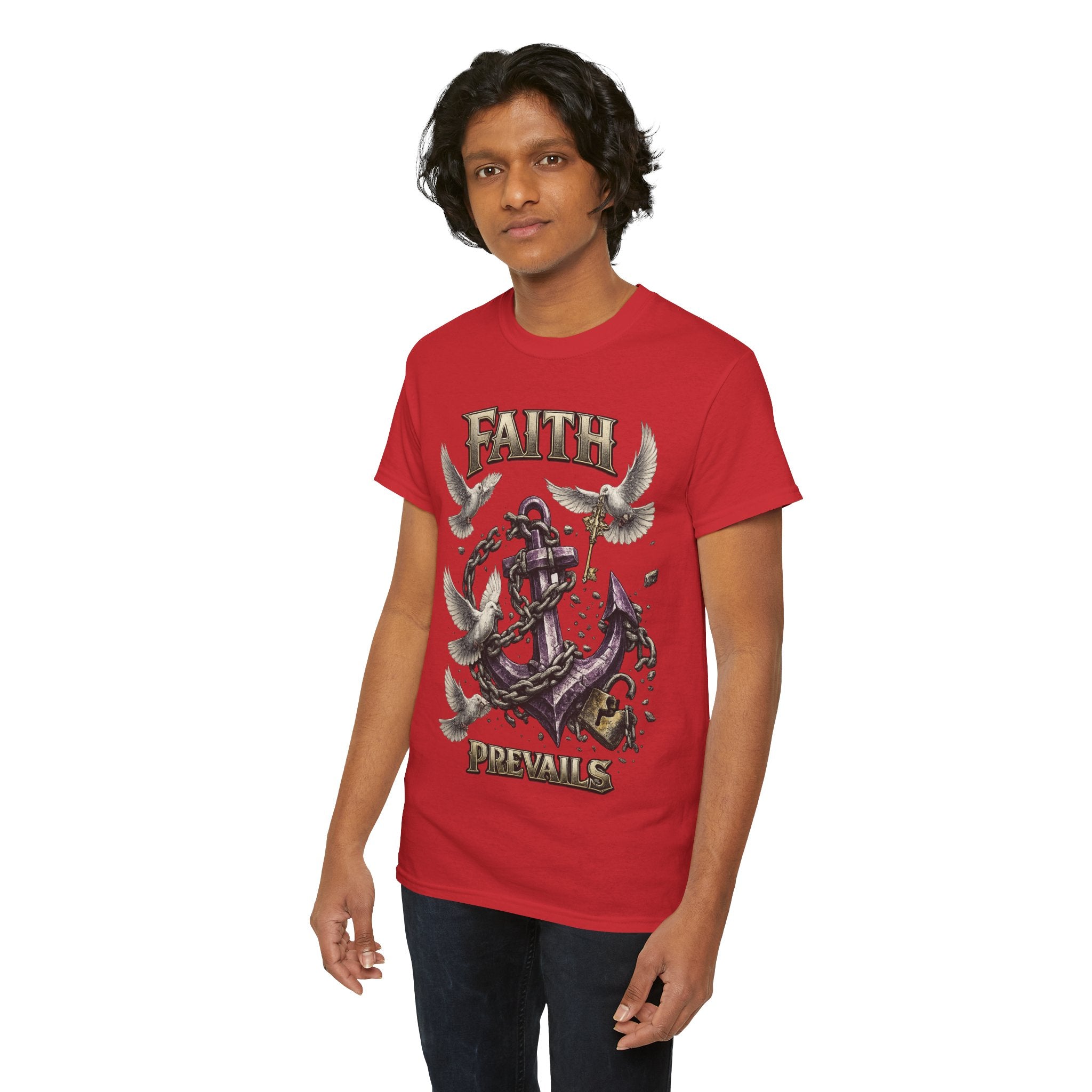 Adult Faith Prevails T‑Shirt (Purple Anchor) Printify