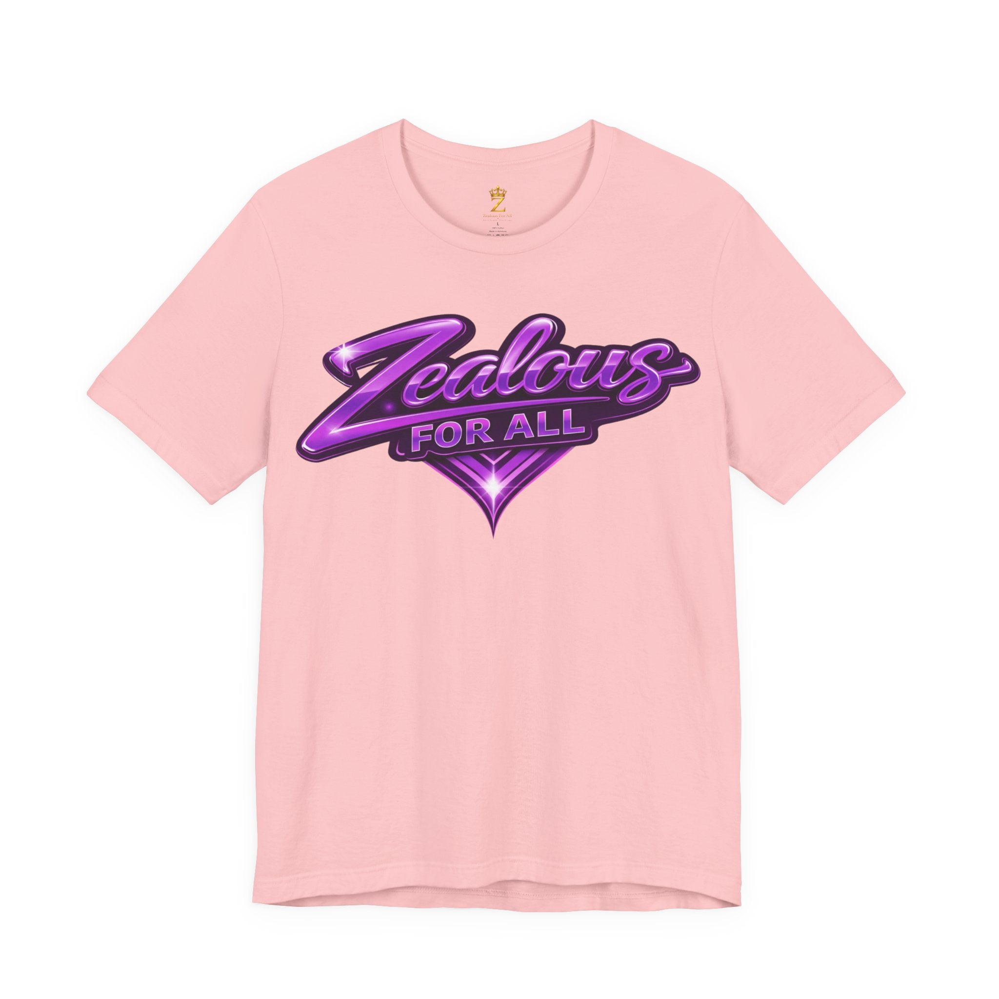 Zealous For All Graphic T-Shirt (Purple Logo) Printify