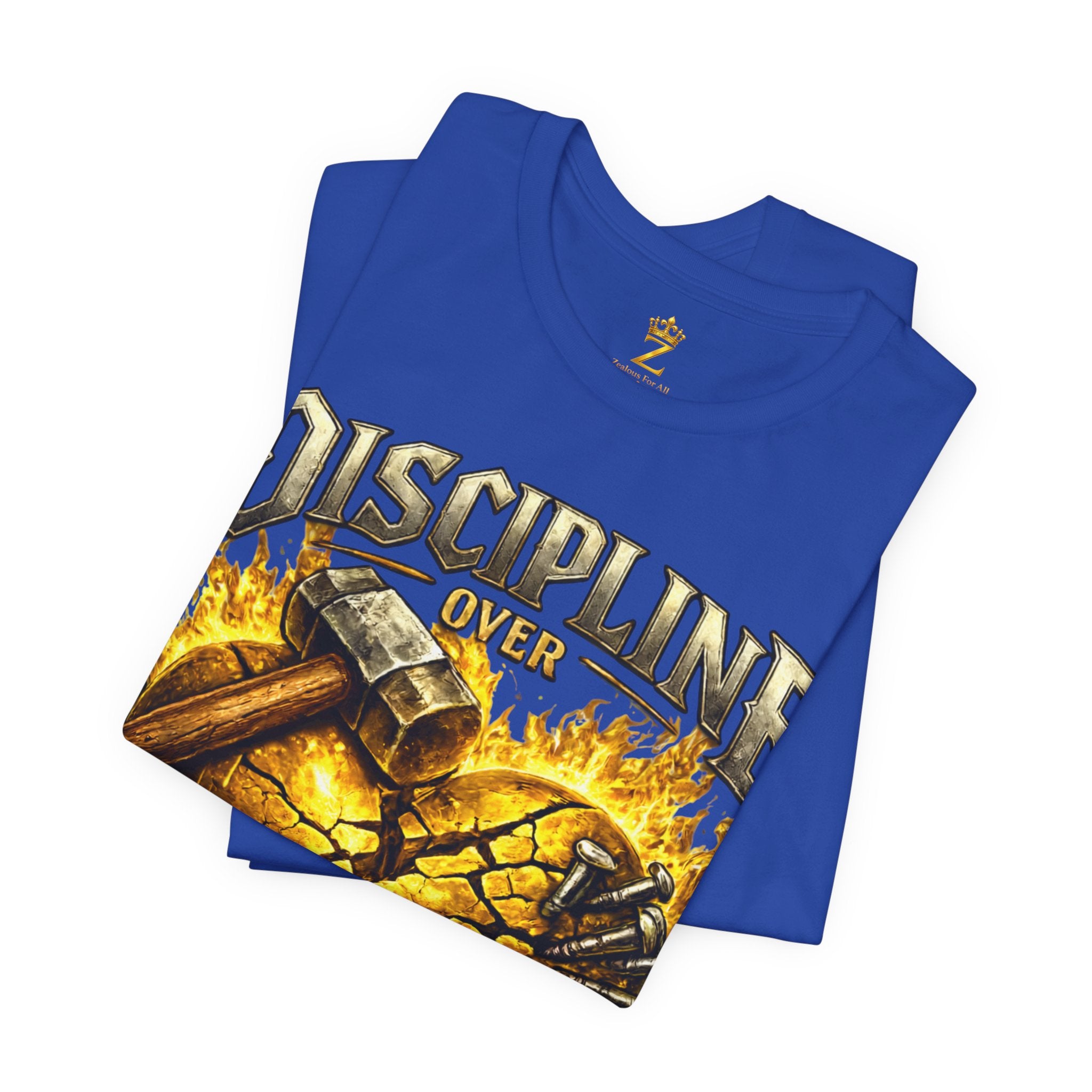Discipline Over Emotions Premium Graphic T-Shirt (Gold Heart) Printify