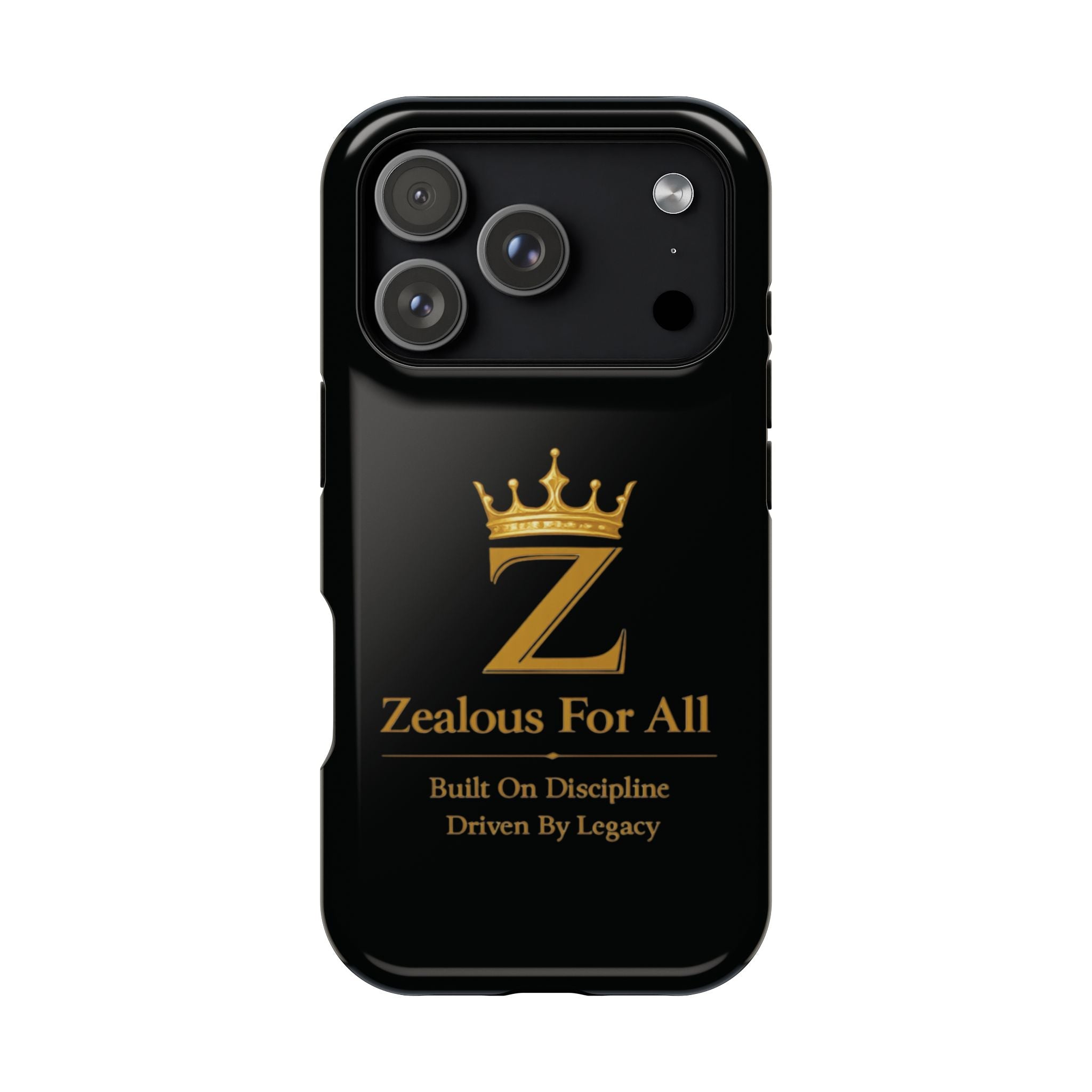 Phone Case — "Zealous For All" Gold Crown Impact-Resistant Case Printify