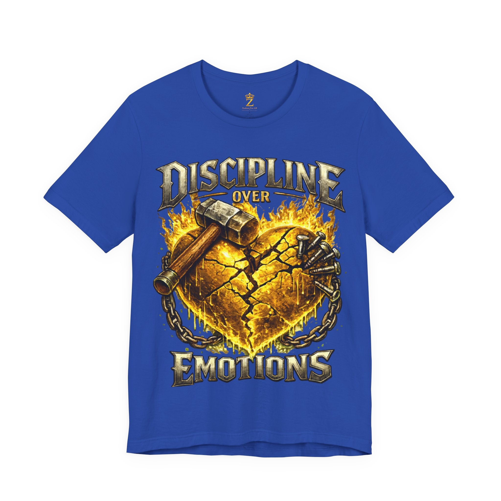 Discipline Over Emotions Premium Graphic T-Shirt (Gold Heart) Printify
