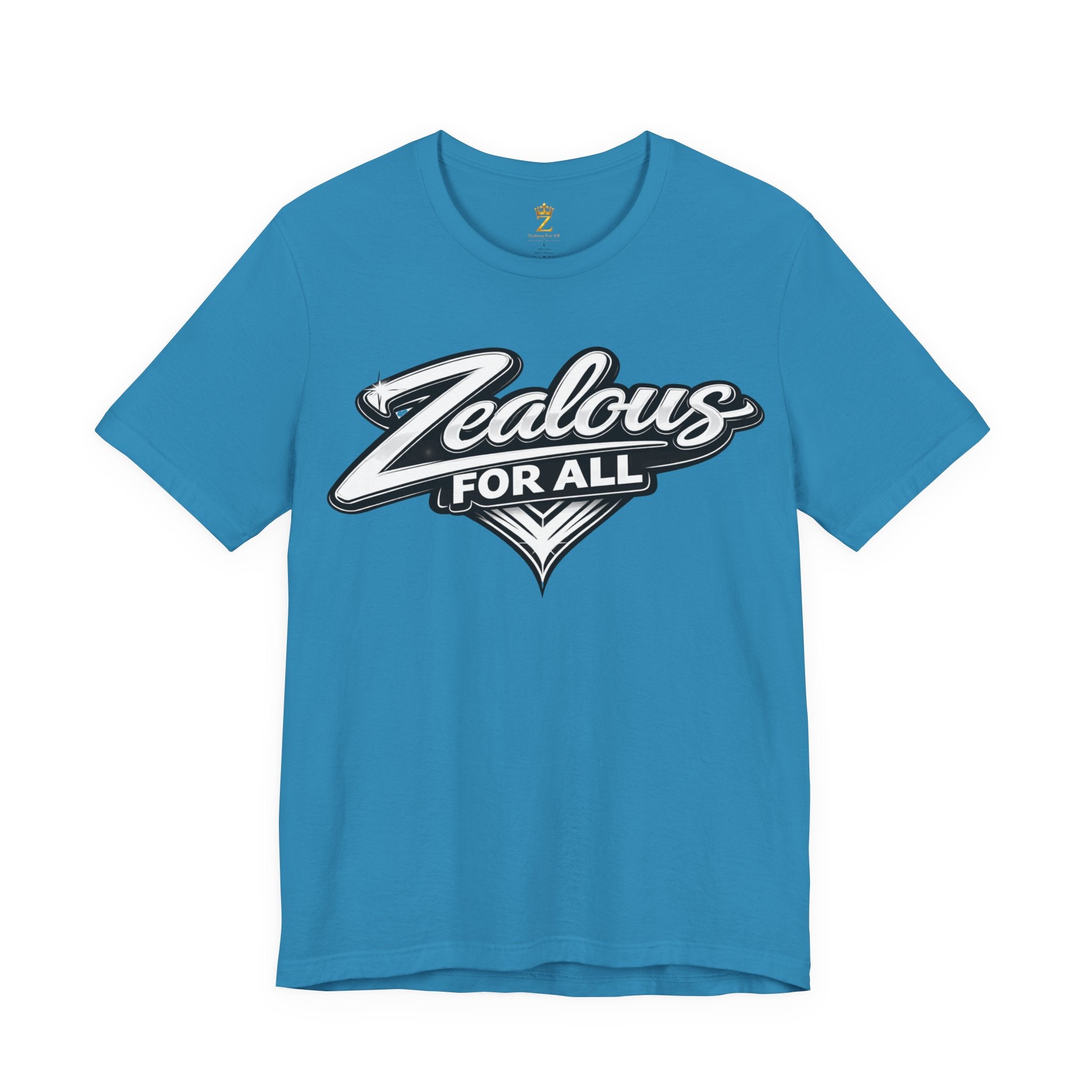 Zealous For All Graphic T-Shirt (White Logo) Printify