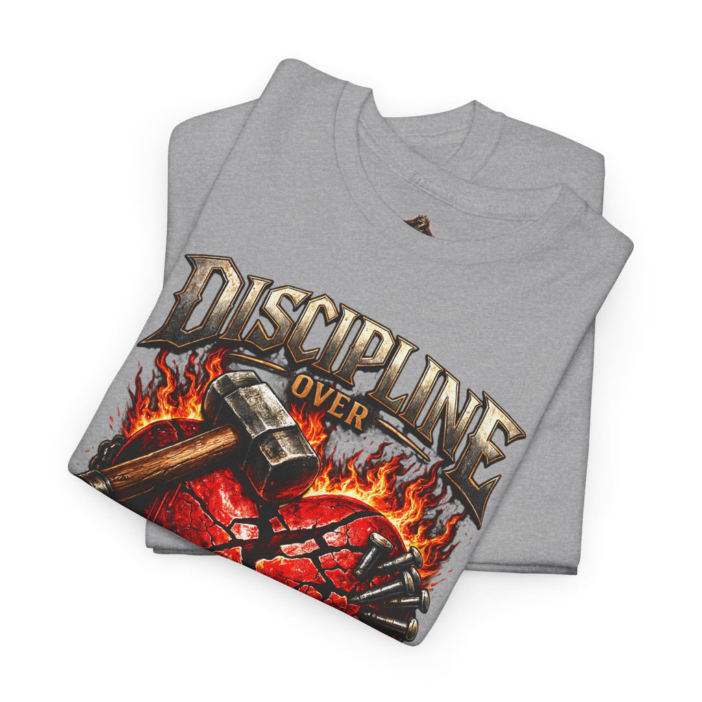 Discipline Over Emotions Graphic T-Shirt (Red Heart) Printify
