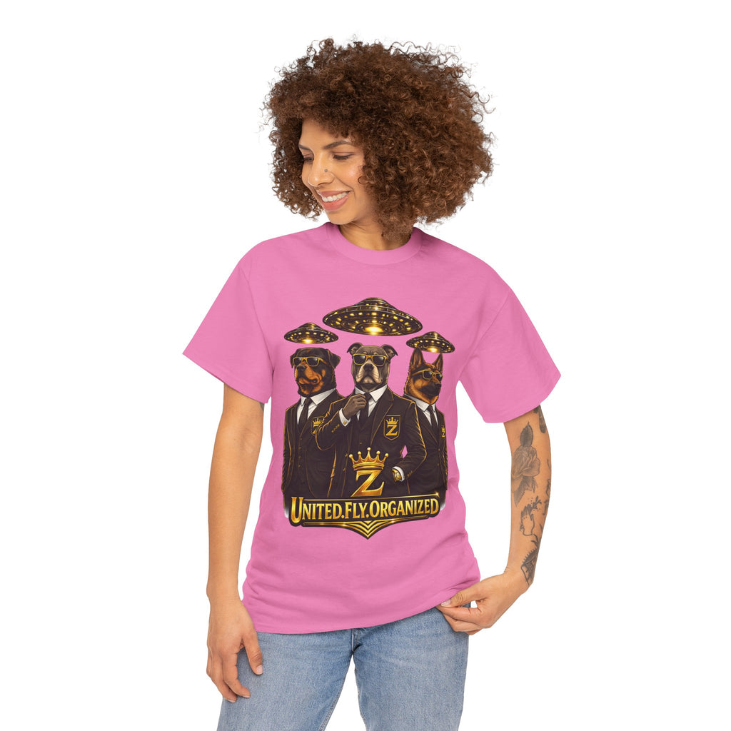 Adult "United. Fly. Organized." Graphic Tee (Gold) Printify