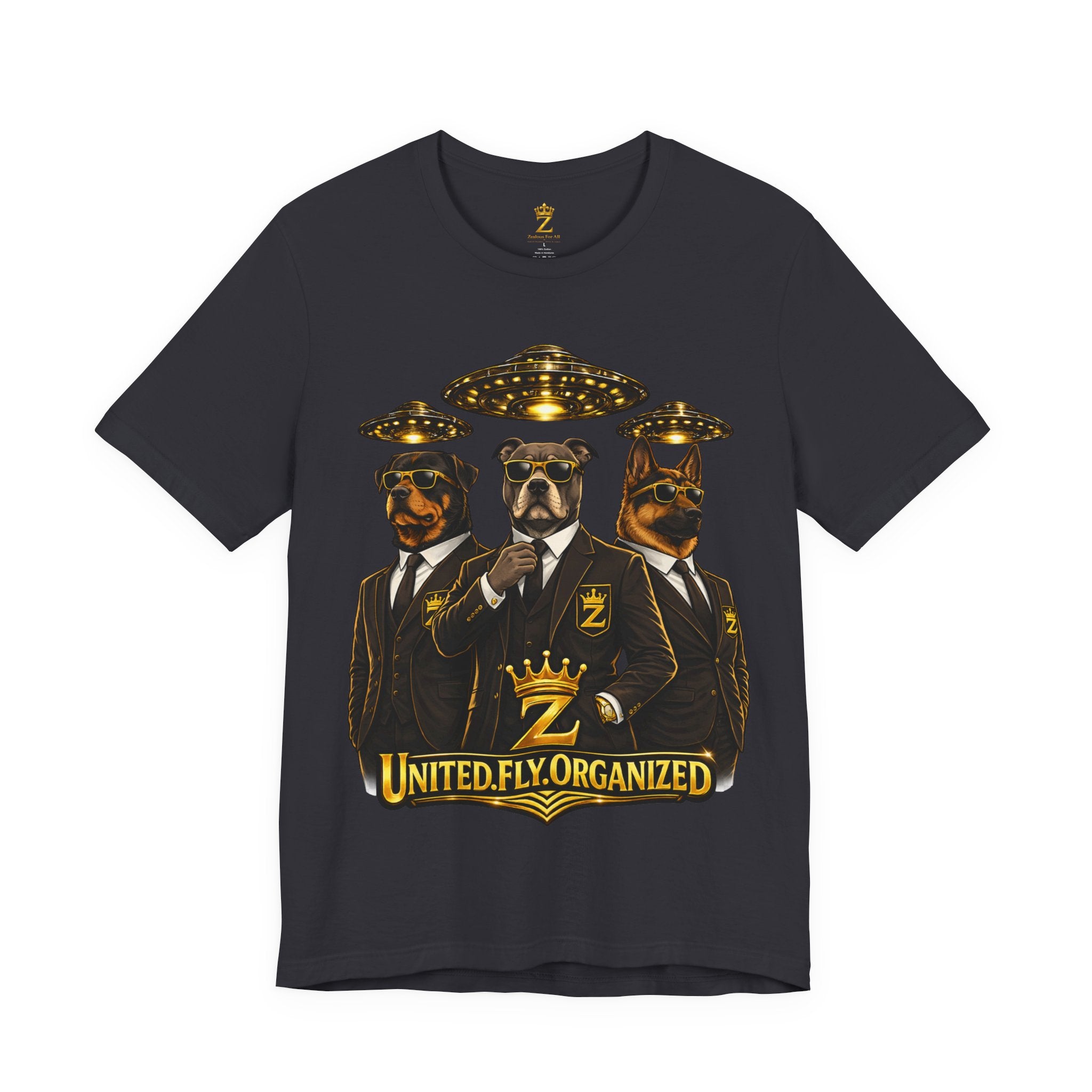 COMING SOON... United. Fly. Organized. Graphic Tee (Gold) Printify