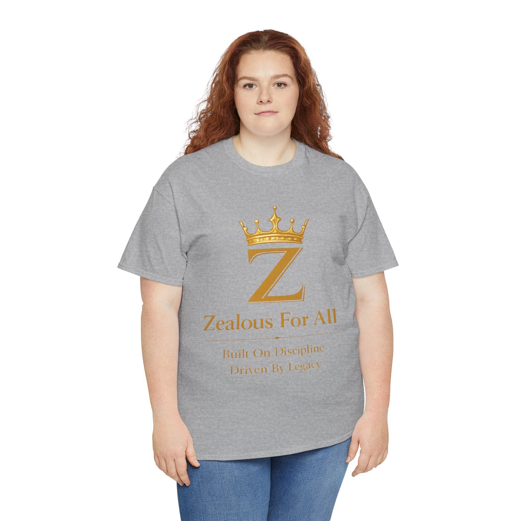 Unisex Zealous For All T-Shirt (Gold Logo (with Back logo) T-shirt) Printify