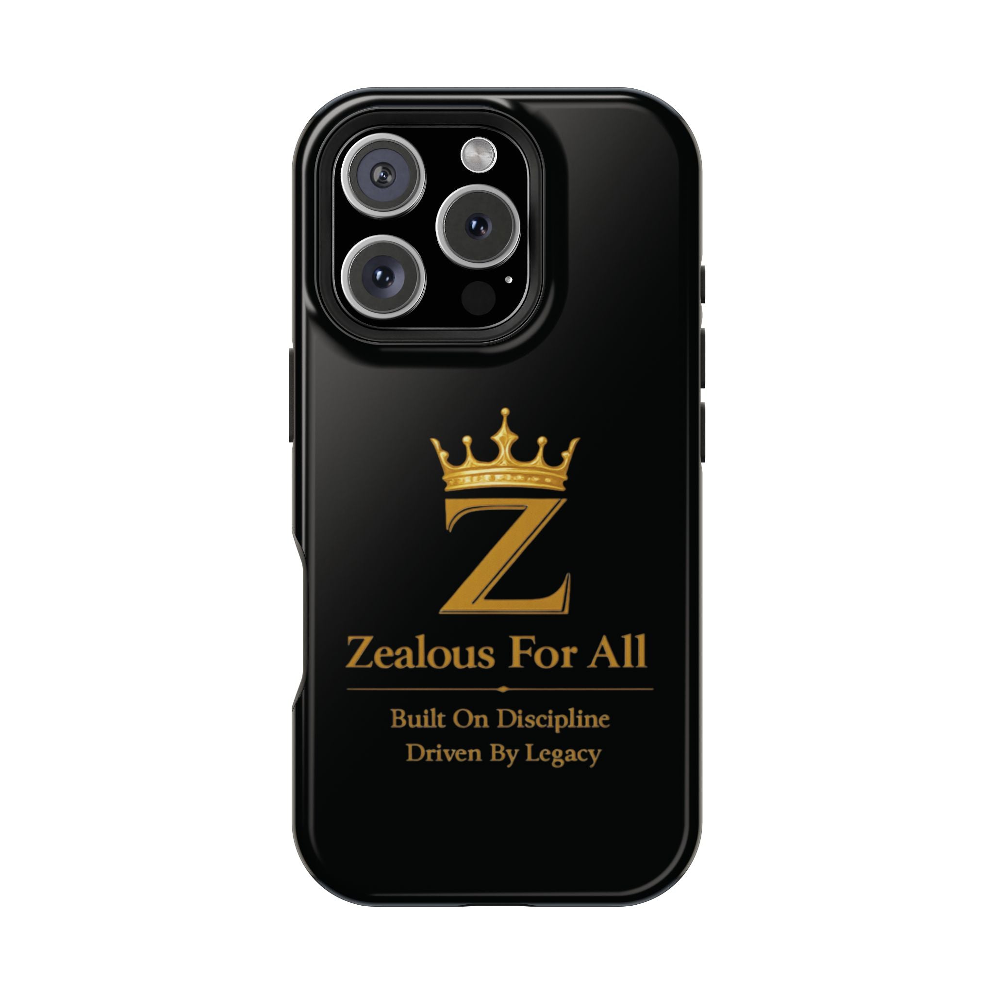Phone Case — "Zealous For All" Gold Crown Impact-Resistant Case Printify