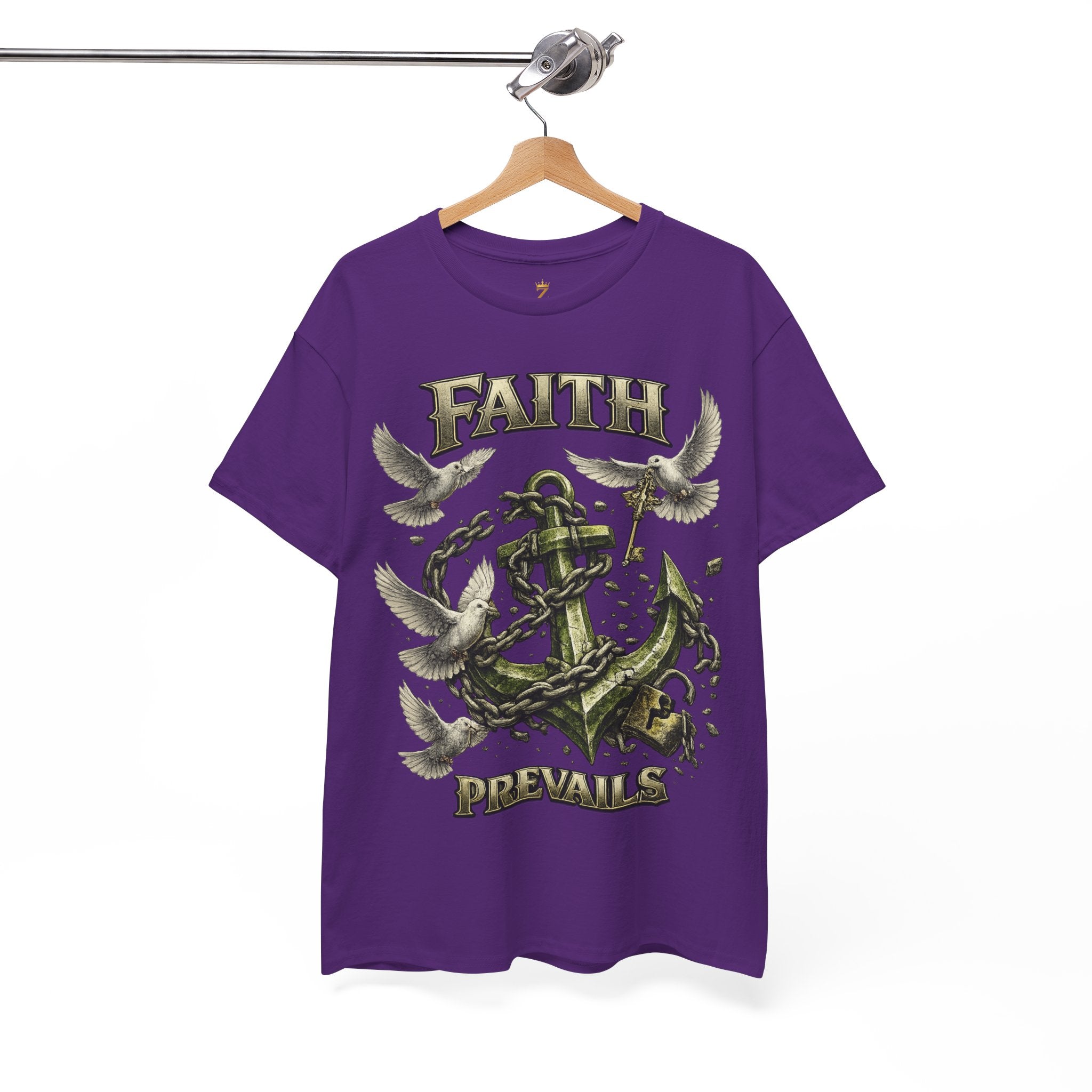 Adult Faith Prevails Anchor T-Shirt (Green Anchor) Printify