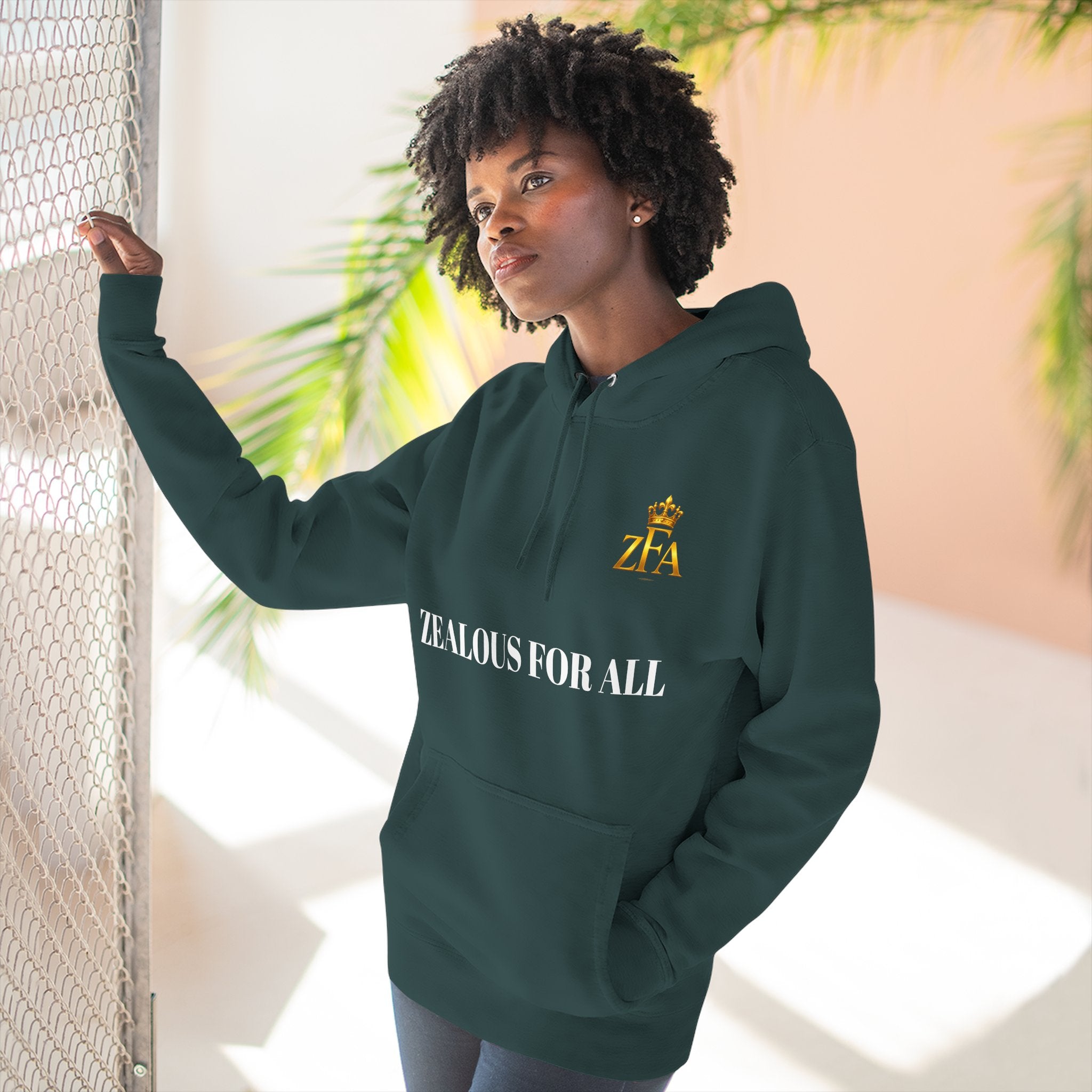 ZFA Premium Hoodie (White Words) Printify