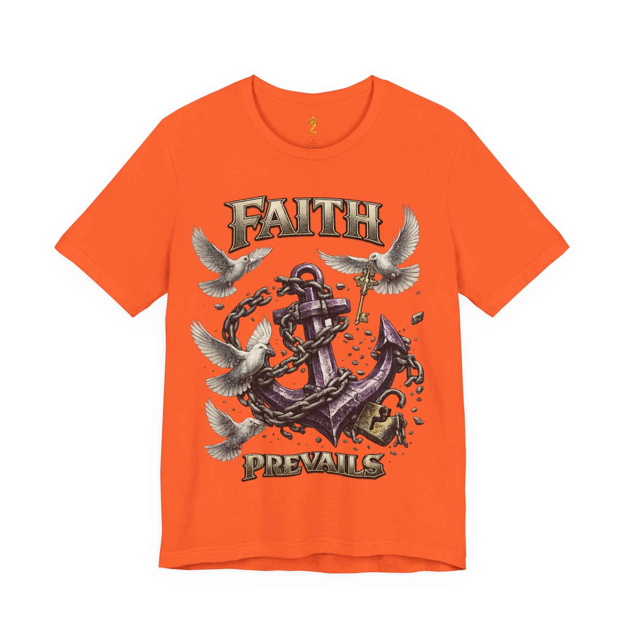 Faith Prevails T‑Shirt (Purple Anchor) Printify