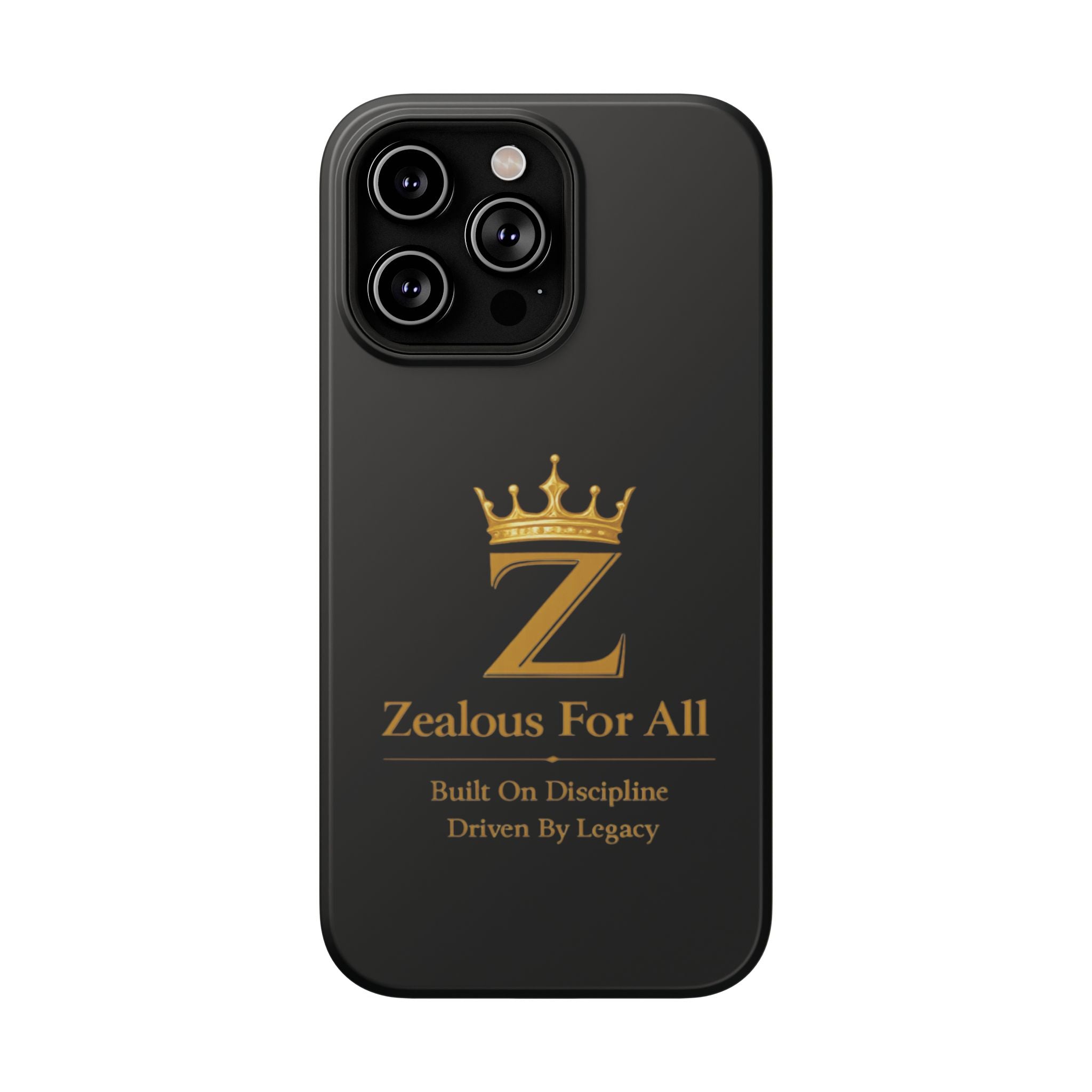 Phone Case — "Zealous For All" Gold Crown Impact-Resistant Case Printify