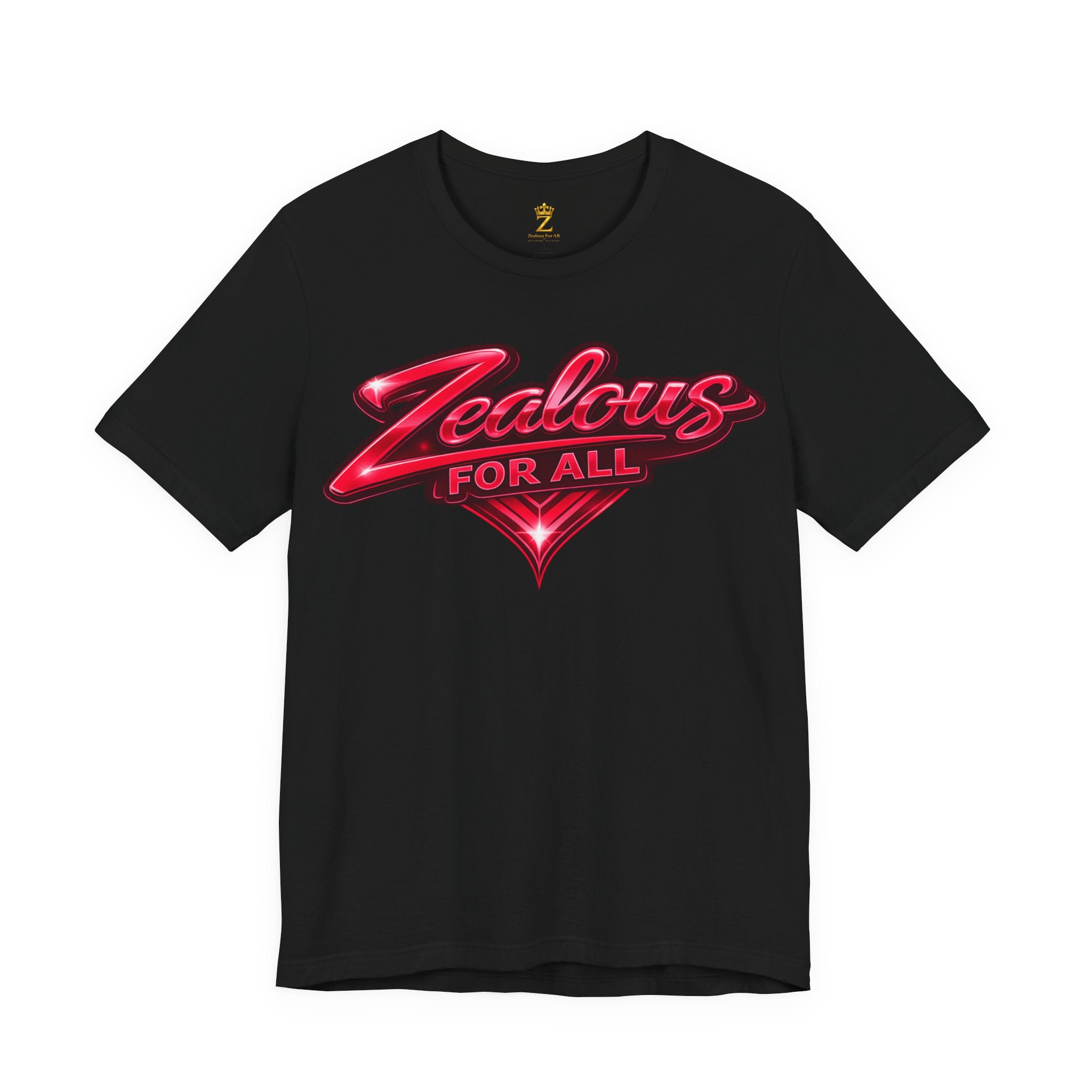 Zealous For All Graphic T-Shirt (Red Logo) Printify