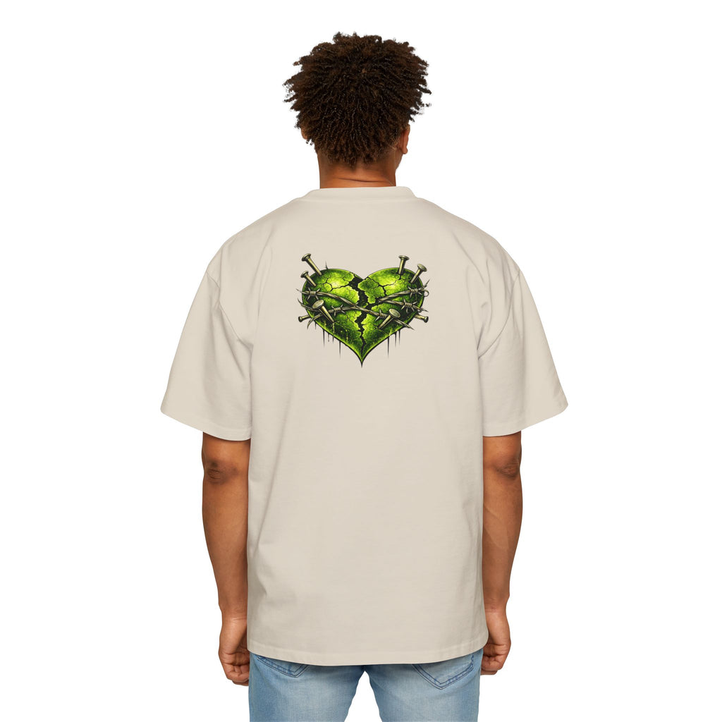 Oversized Discipline Over Emotions Graphic Tee (Green Heart) Printify