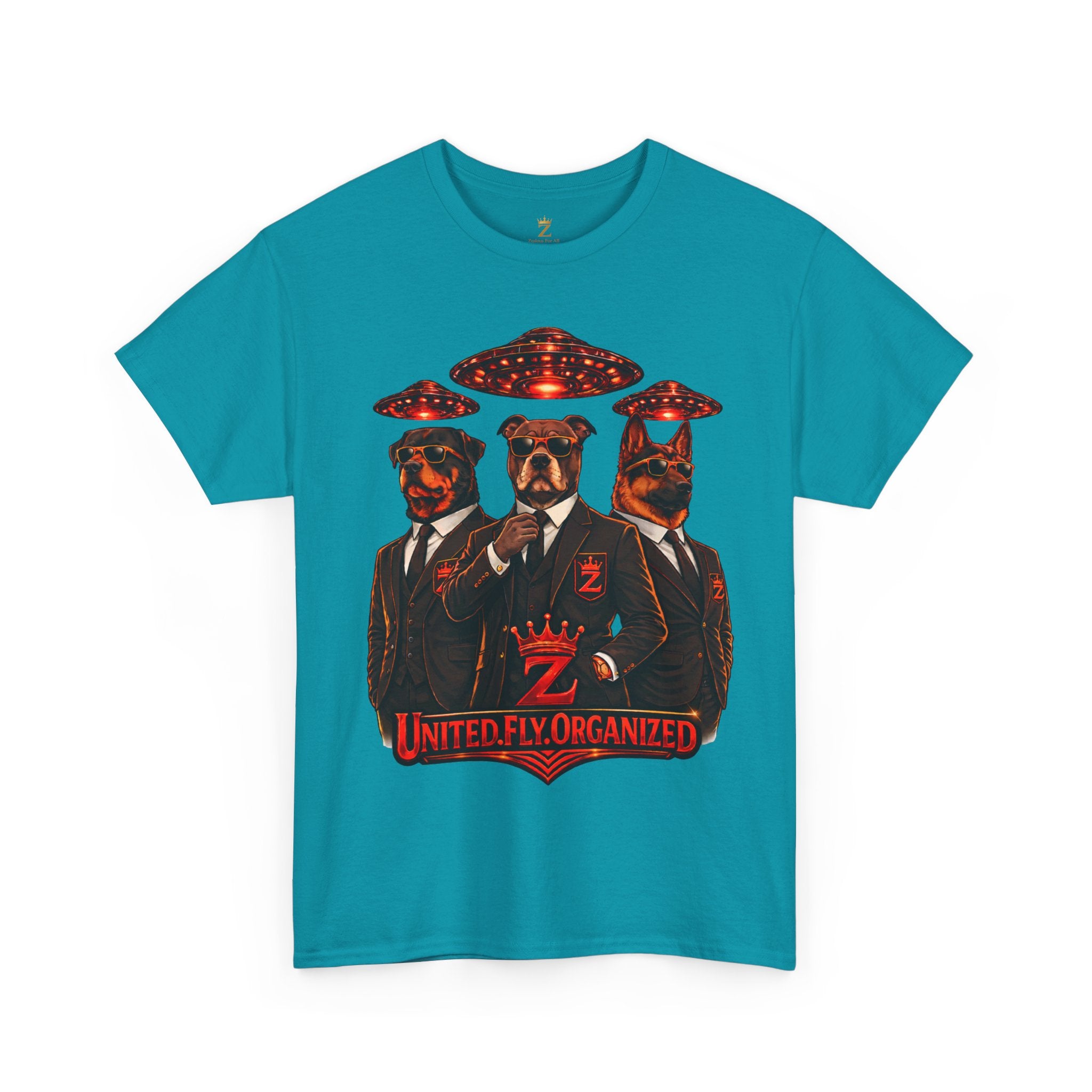 Adult "United. Fly. Organized." Graphic Tee (Red) Printify