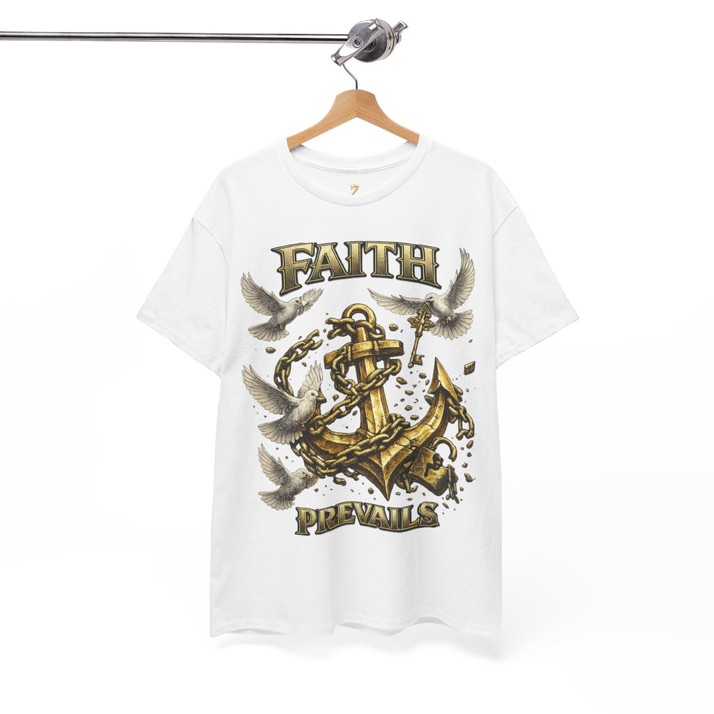 Adult Faith Prevails Anchor T-Shirt (Gold Anchor) Printify