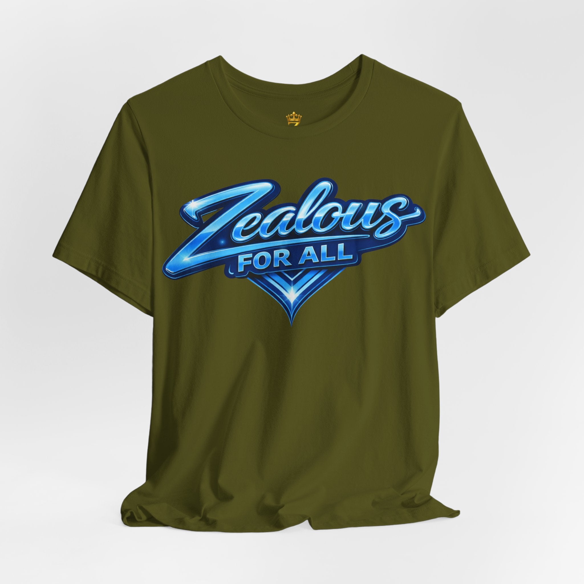 Zealous For All Graphic T-Shirt (Blue Logo) Printify