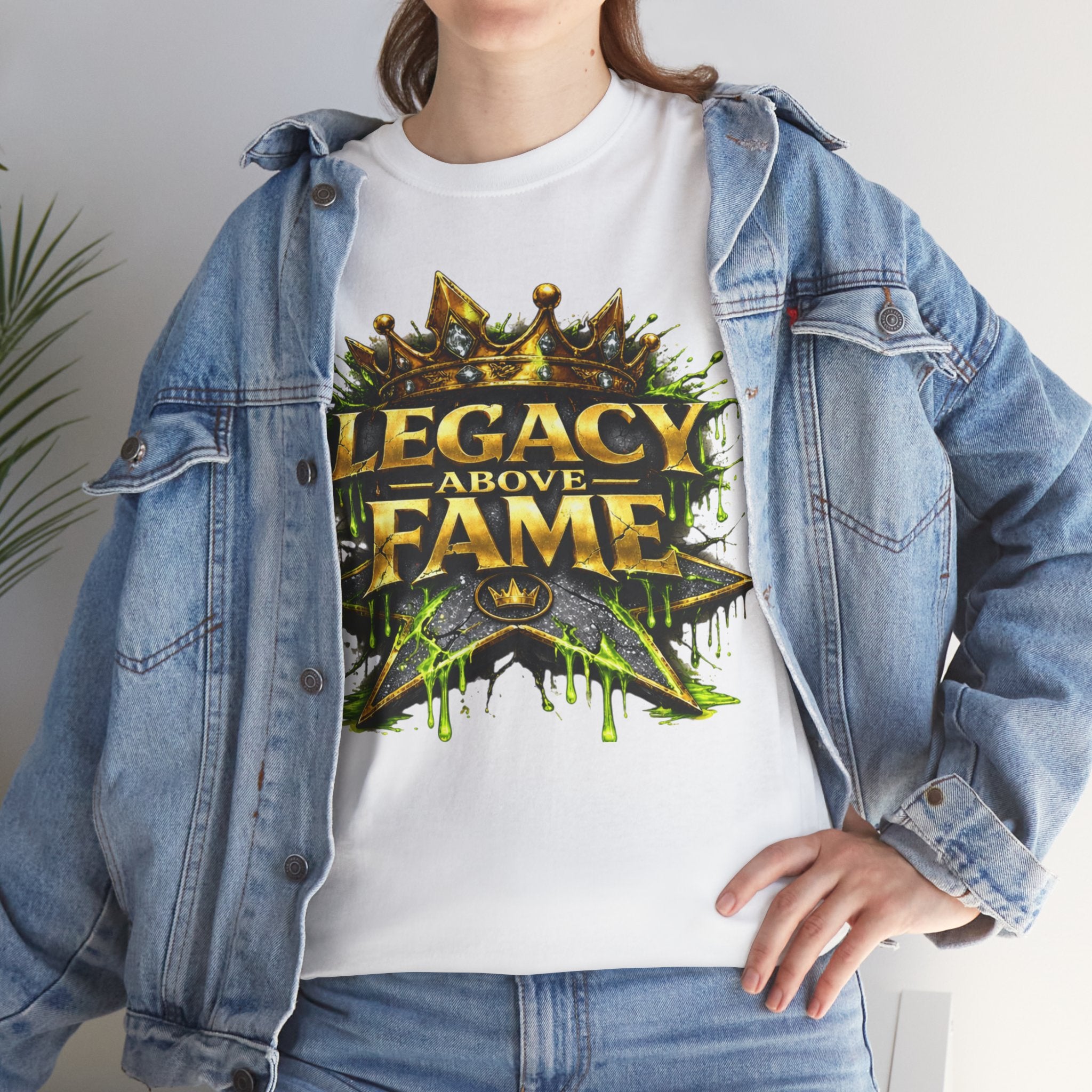 Adult Legacy Above Fame Graphic T-Shirt (Lime Green Drip) - Zealous For All