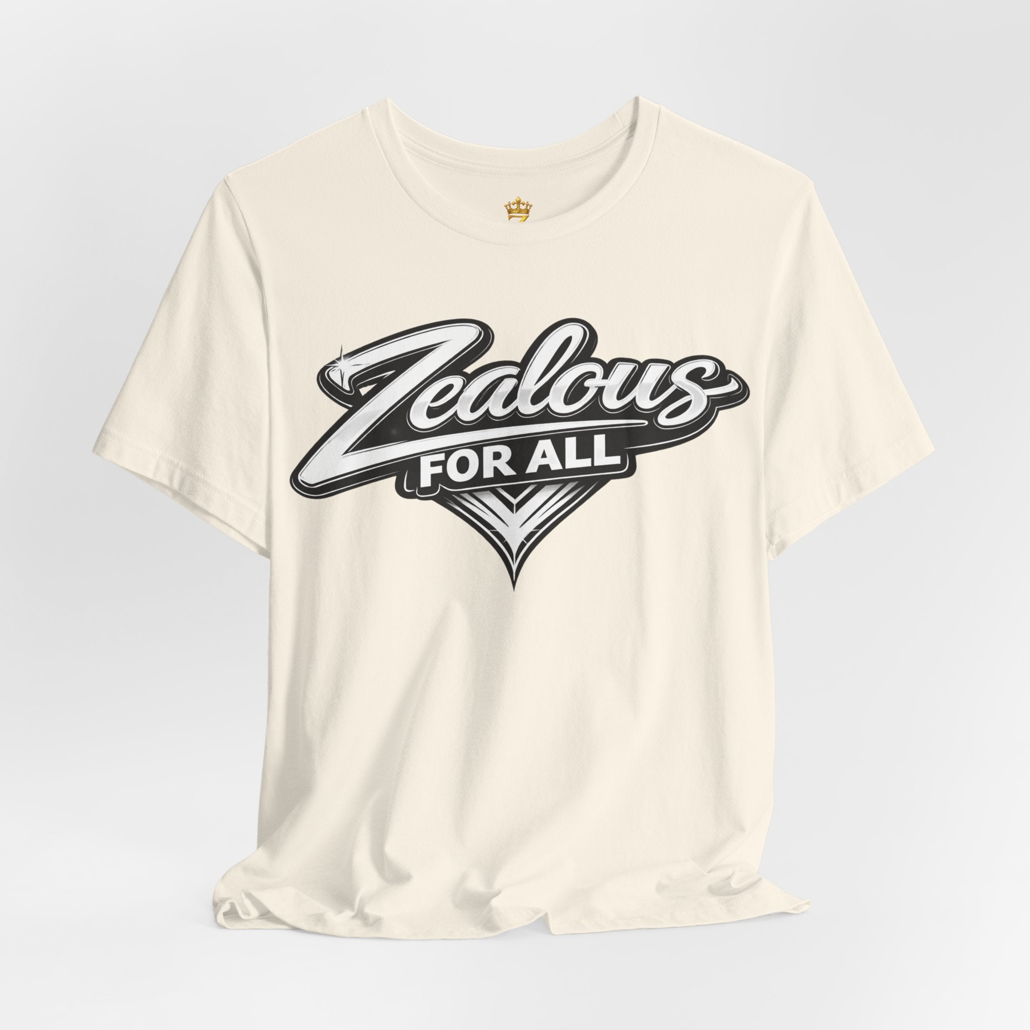 Zealous For All Graphic T-Shirt (White Logo) Printify
