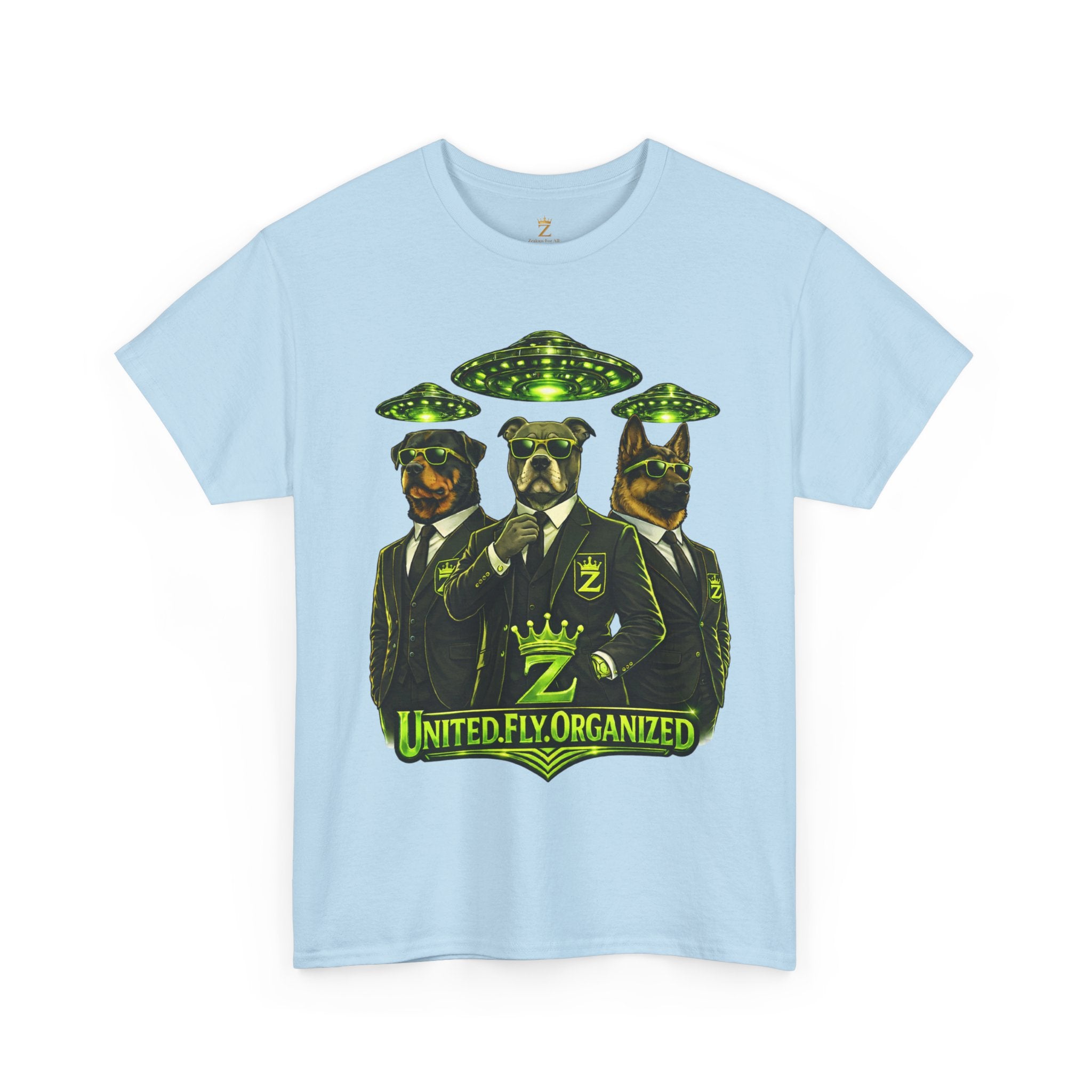 Adult "United. Fly. Organized." Graphic Tee (Lime Green) Printify