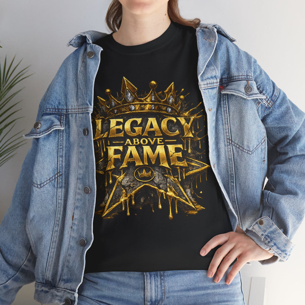 Adult Legacy Above Fame Graphic T-Shirt (Gold Drip) - Zealous For All
